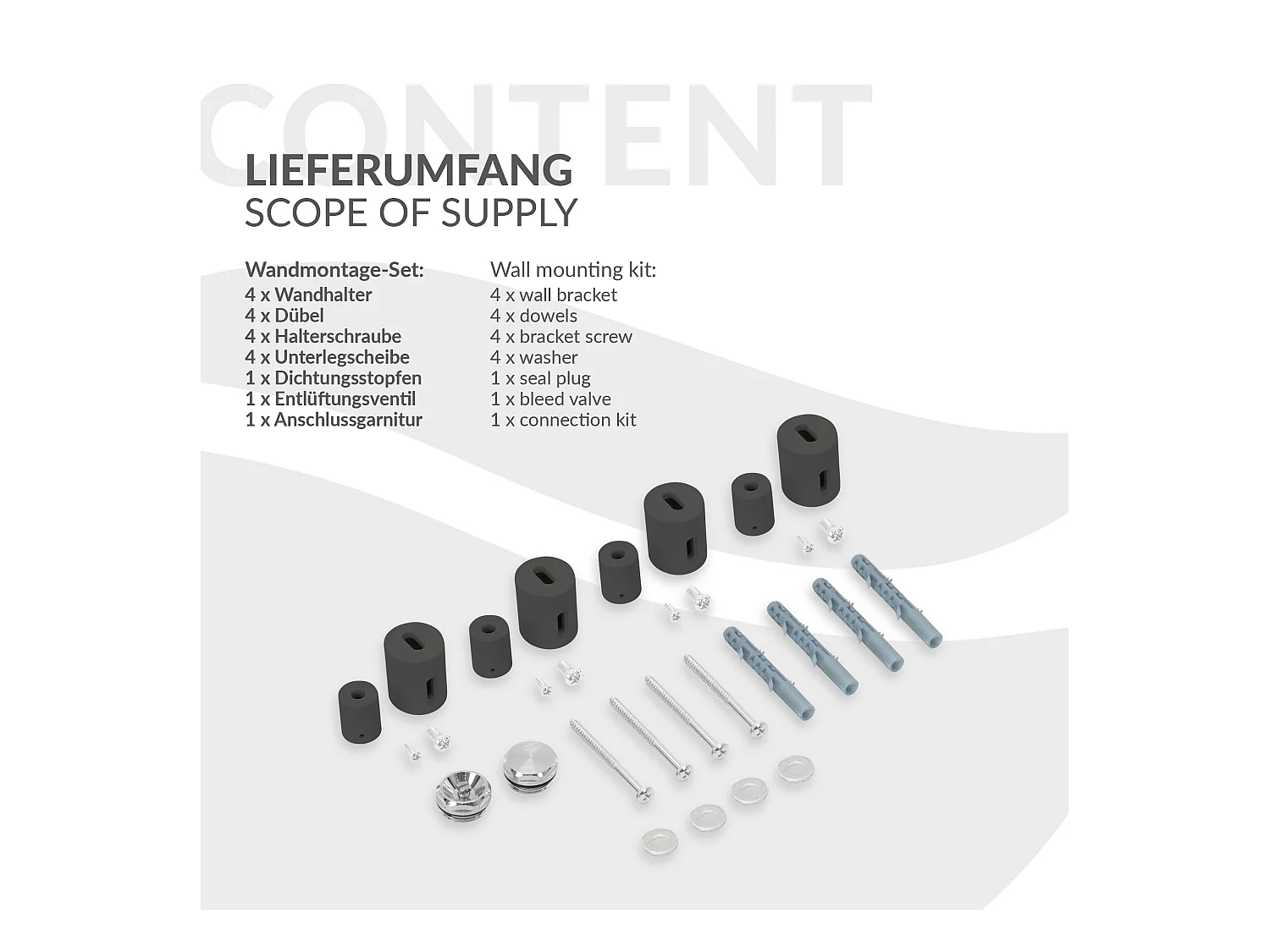 Radiateur de Salle de Bain Iron EM 500x1200 mm Anthracite Raccord Central au Bas