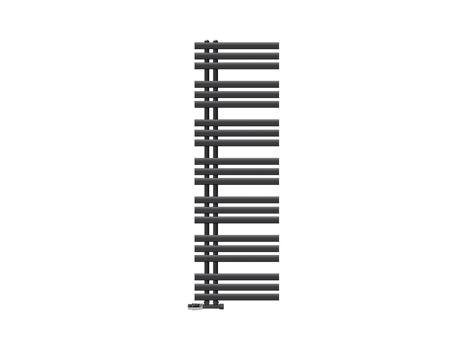 Radiatore da bagno Iron EM 500x1600 mm Antracite Attacco Centrale Inferiore