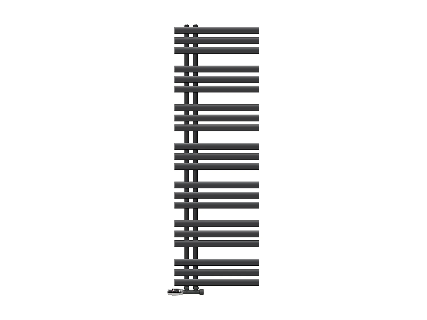 Radiatore da bagno Iron EM 500x1600 mm Antracite Attacco Centrale Inferiore