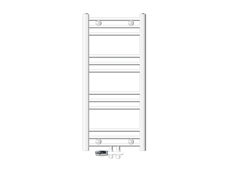 Radiador de diseño no eléctrico Sahara, 400 x 800 mm, blanco, conexión central