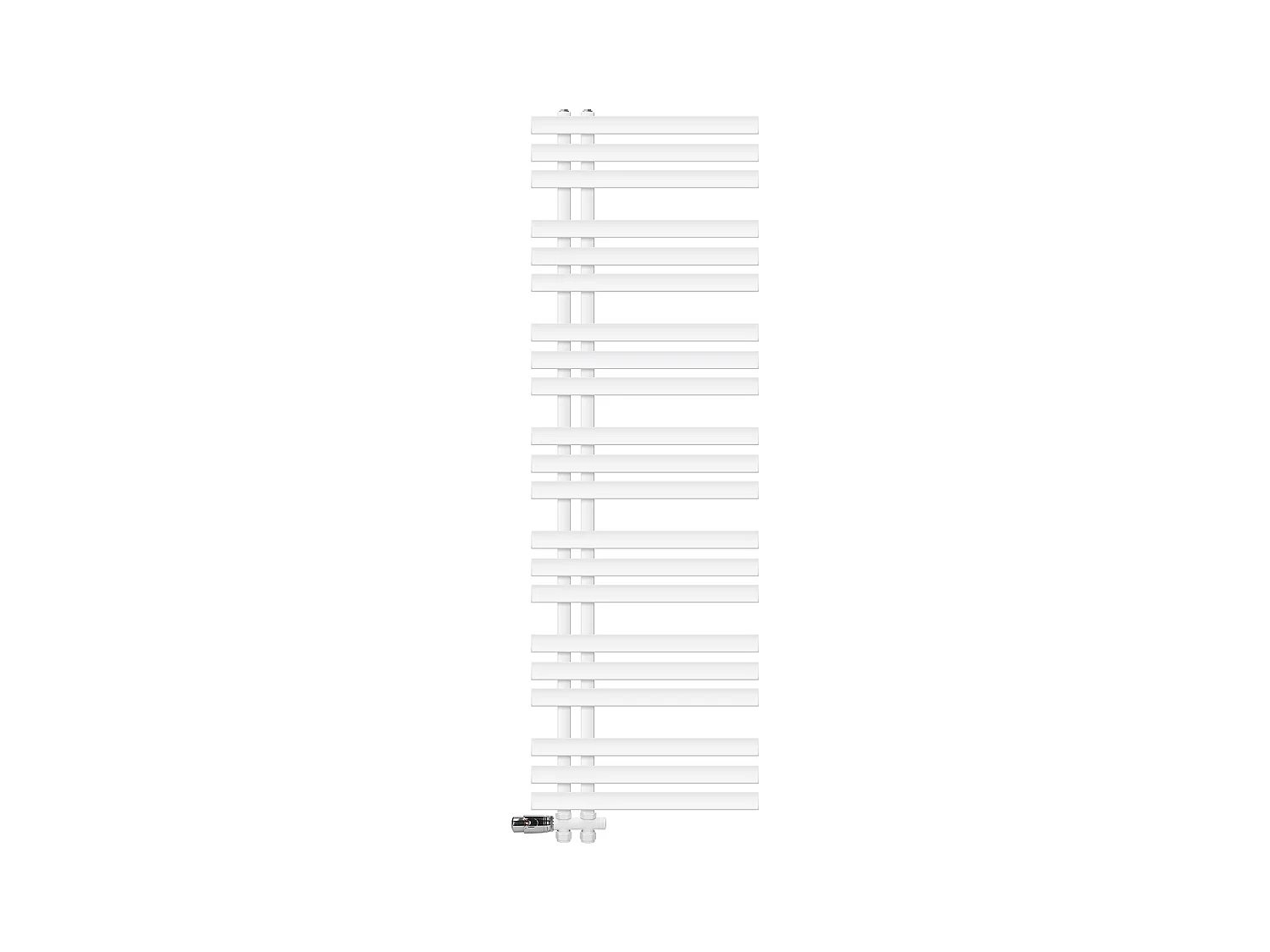Radiatore da bagno Iron EM 500x1600mm Bianco Attacco Centrale Inferiore con Profilo