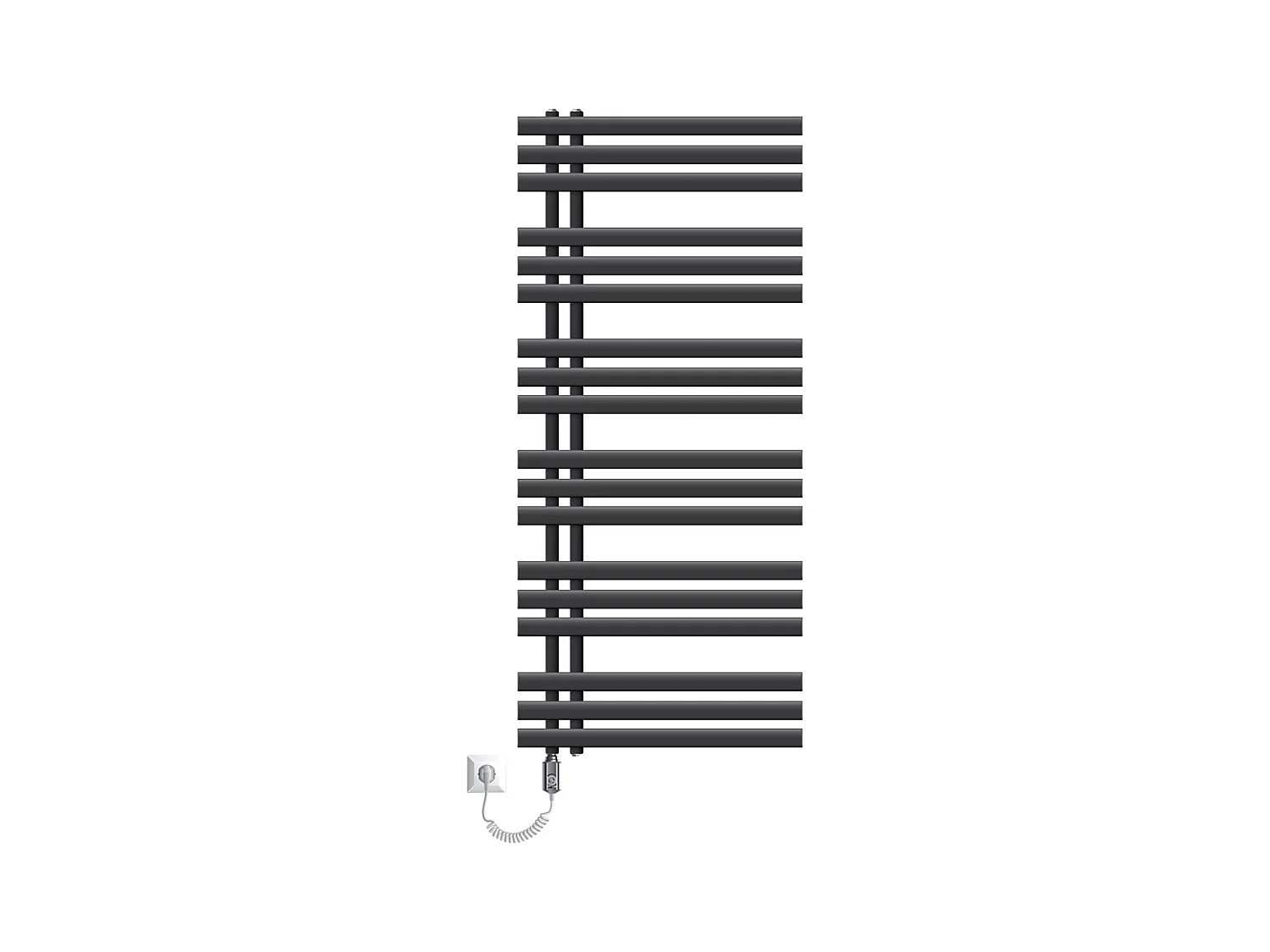 Secador de toallas de diseño Iron EM, varilla calefactora de 1200 W, 600 x 1400 mm, antracita