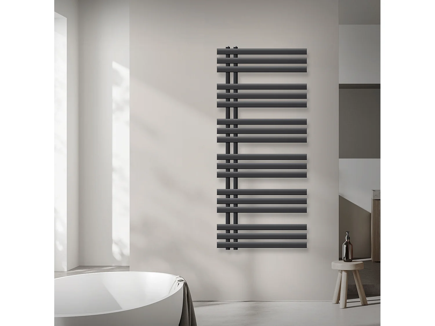 Design DHK Iron EM Radiatore, barra riscaldante 1200W, 600 x 1400 mm, antracite