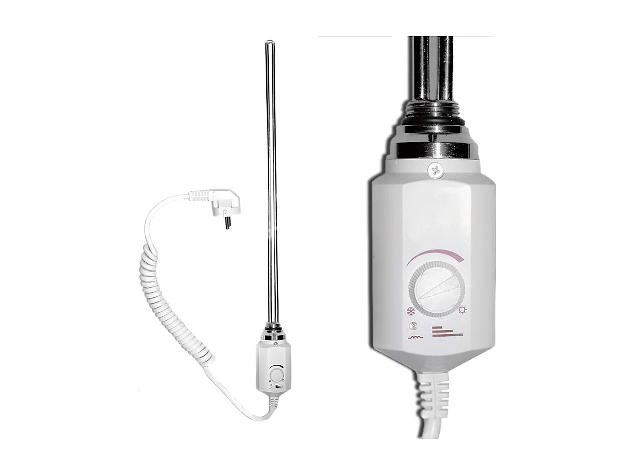 Radiatore elettrico da bagno 300W, 500 x 800 mm, bianco, dritto con collegamento