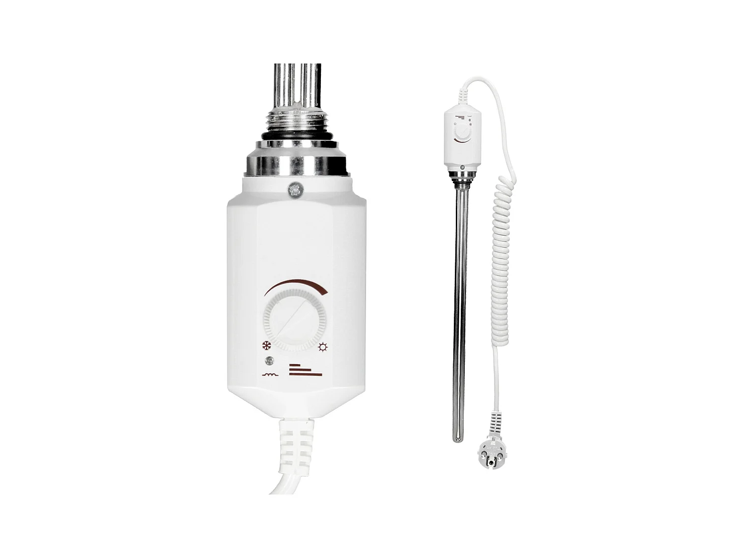 Radiatore con elemento riscaldante elettrico 1200W, 600 x 1200 mm, bianco, attacco laterale