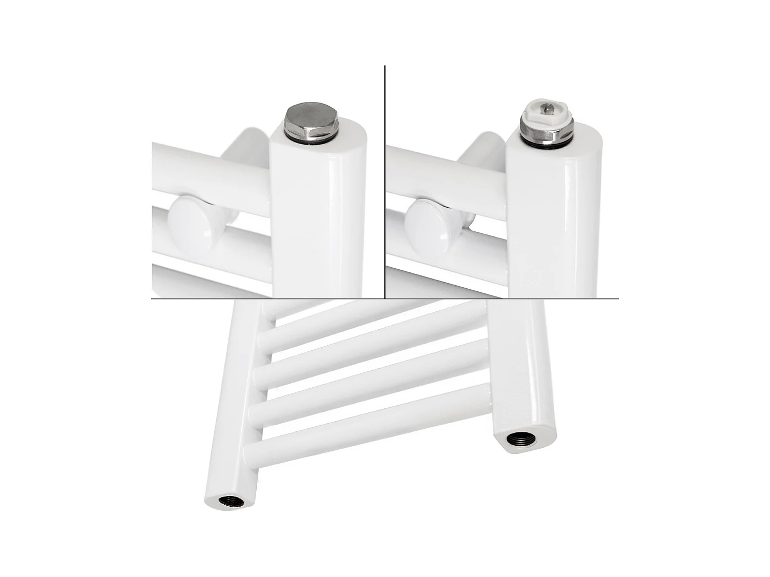 Radiatore con elemento riscaldante elettrico 1200W, 600 x 1200 mm, bianco, attacco laterale