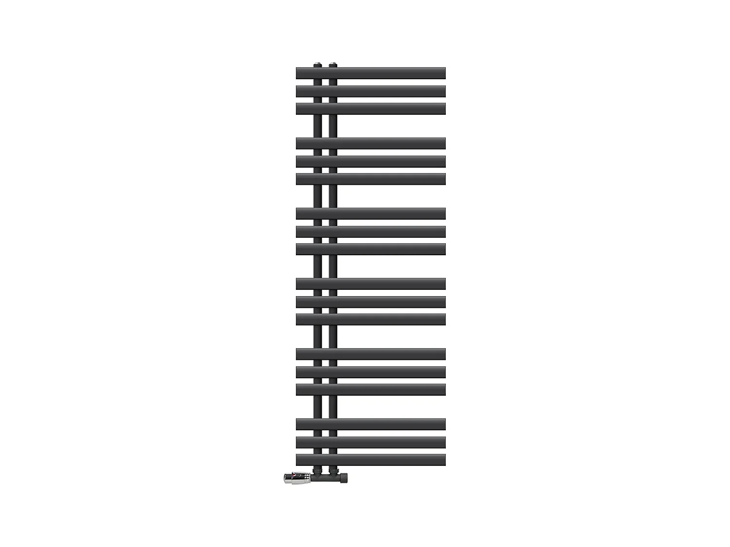 Radiateur de Salle de Bain Iron EM 500x1400 mm Anthracite Raccord Central au Bas
