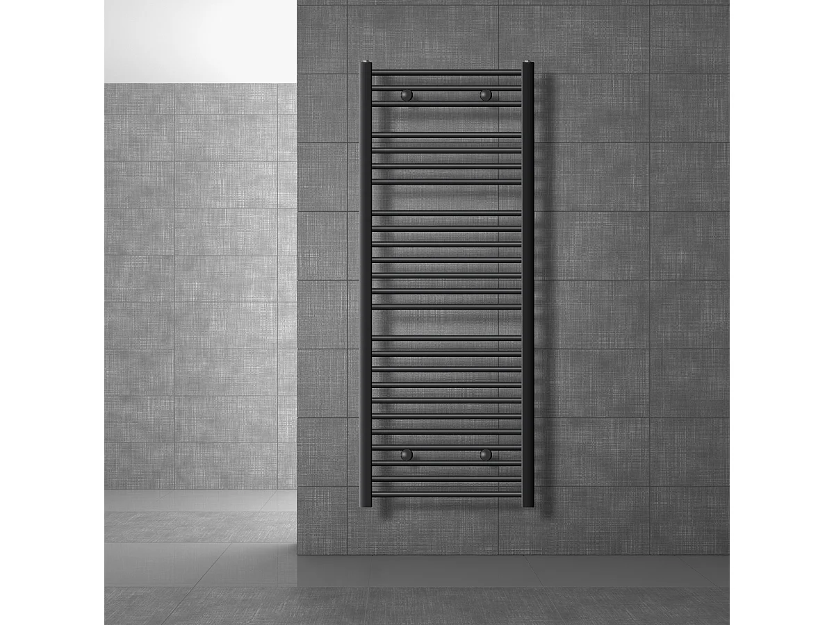 Portasciugamani Sahara, 600 x 1500 mm, antracite, dritto con attacco laterale