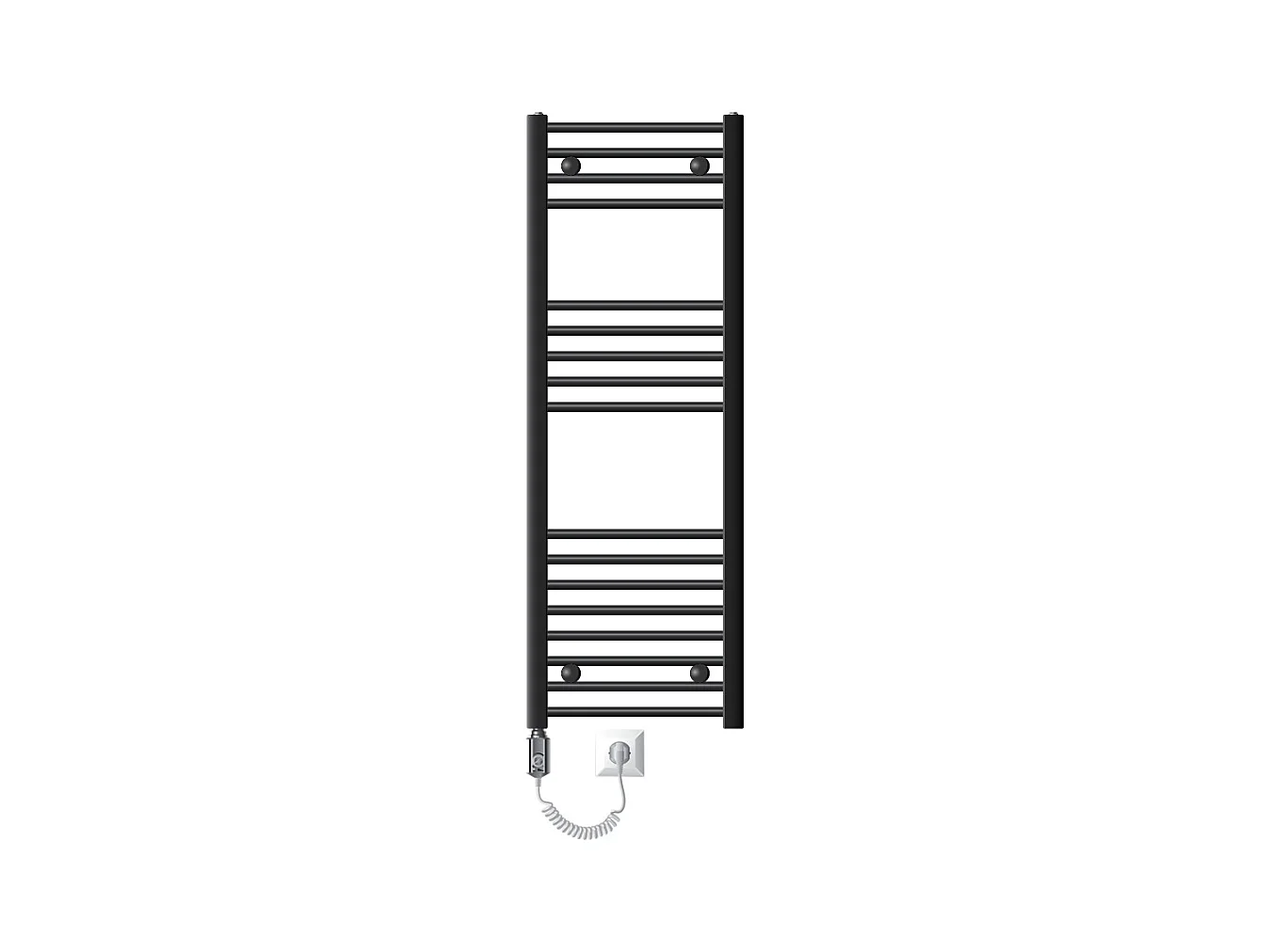 Radiador de baño eléctrico antracita, elemento calefactor cromado de 1200 W