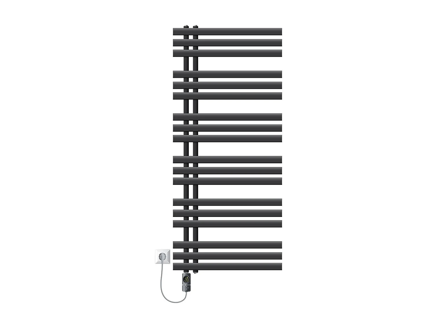 Radiateur électrique pour salle de bain Iron EM 600x1400mm Anthracite + résistance 900W
