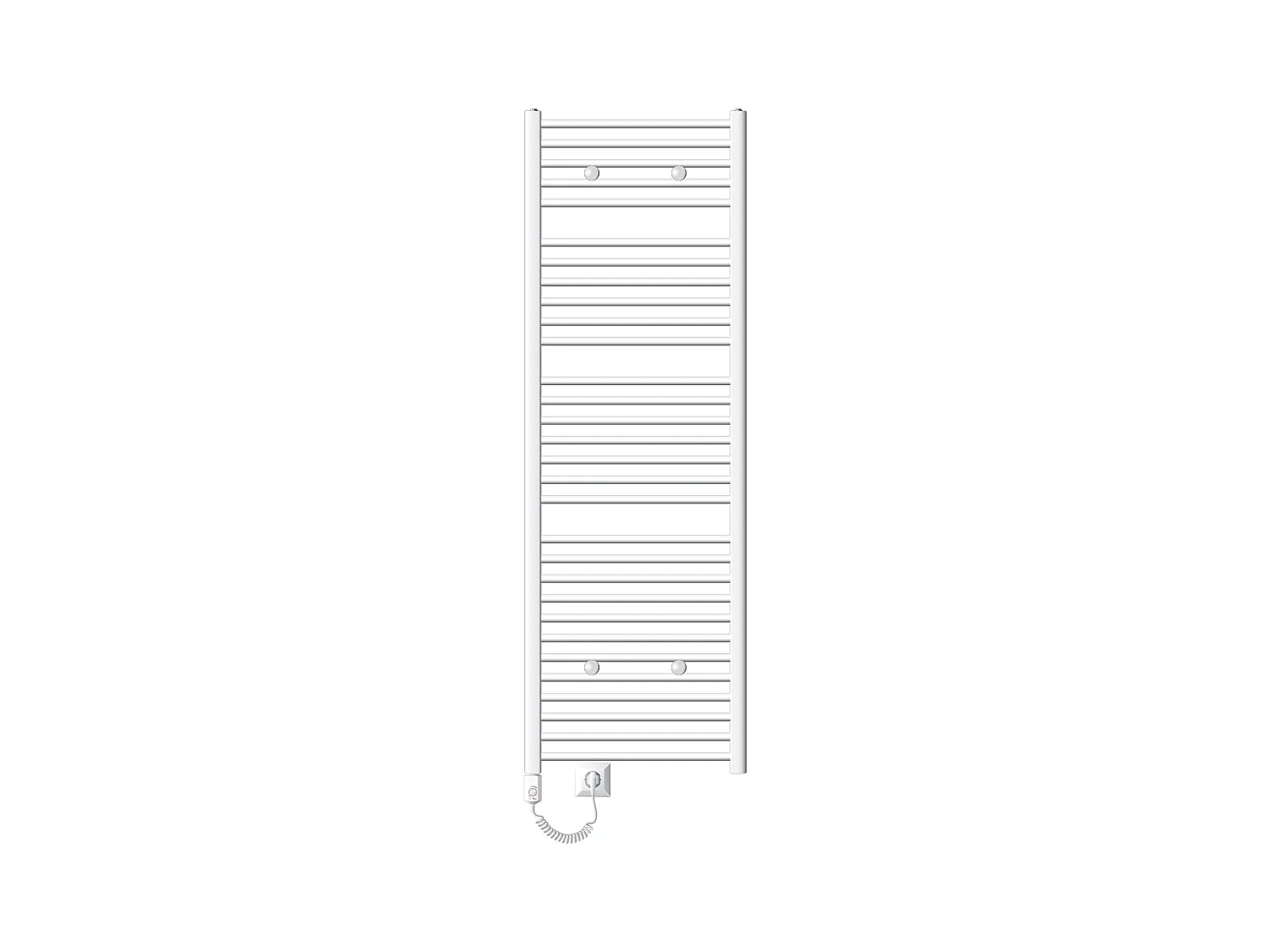 Radiateur avec Élément Chauffant Électrique 1200W, 600 x 1800 mm, Blanc, Connexion Latéral