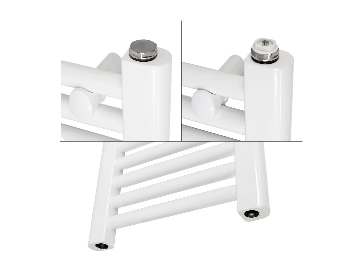 Sèche-serviettes droit 600 x 1500 mm blanc électrique 1200W