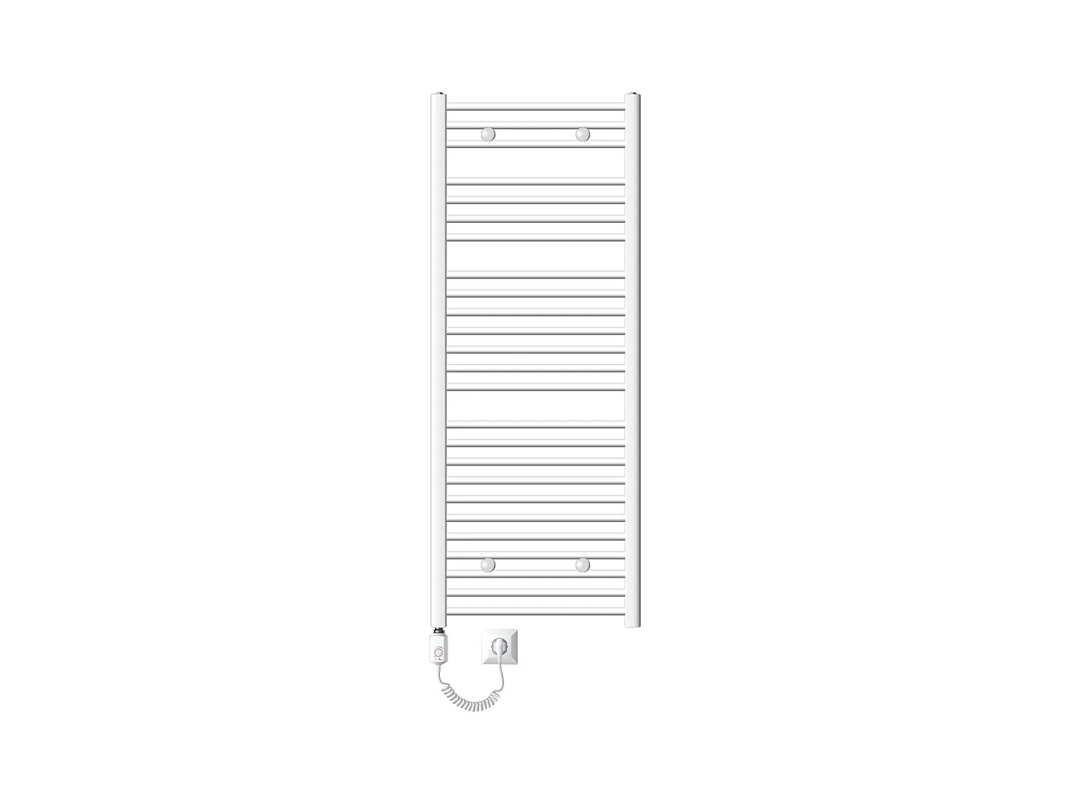 Secador de toallas recto 600x1500 mm blanco eléctrico 1200W