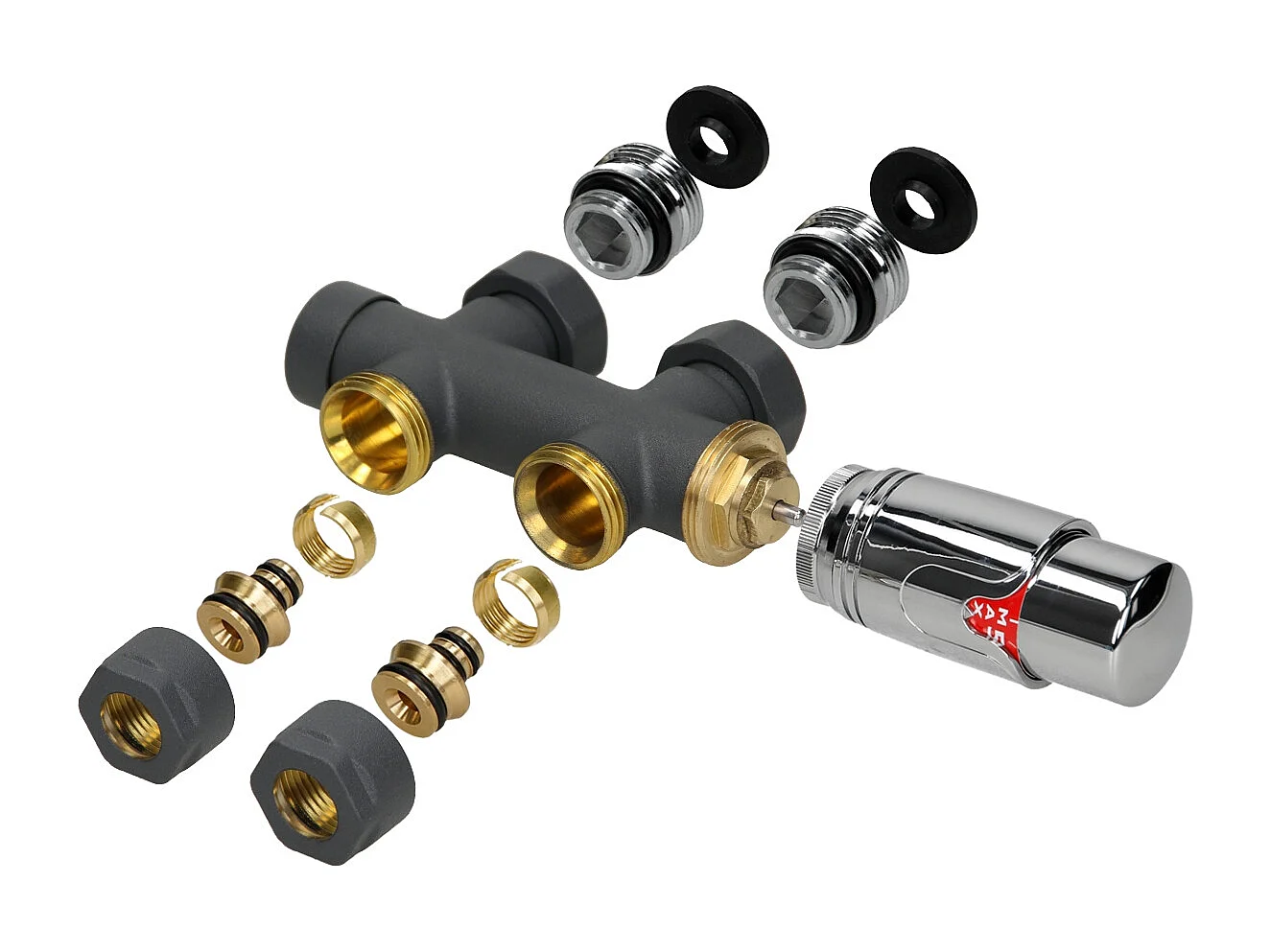 Radiateur de Salle de Bain Iron EM 600x1400 mm Anthracite Raccord Central au Bas