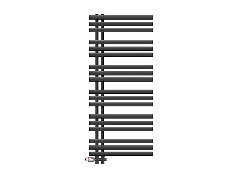 Radiateur de Salle de Bain Iron EM 600x1400 mm Anthracite Raccord Central au Bas