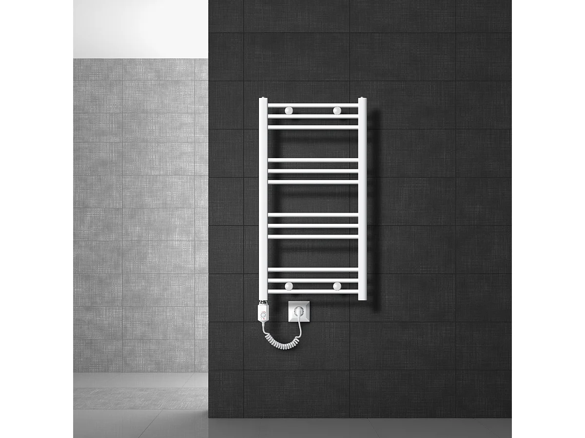 Radiateur Design Sahara Electrique avec Elément Chauffant 600W, 500 x 800 mm, Blanc