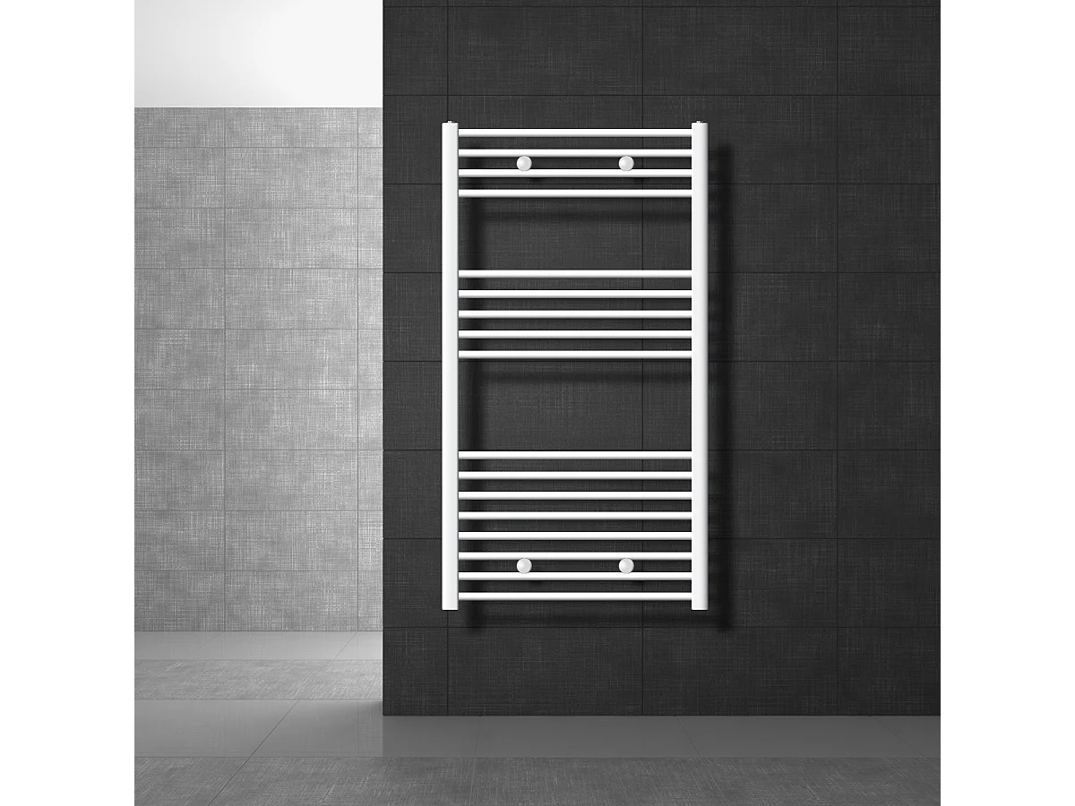 Radiateur Design Sahara, 750 x 1200 mm, Blanc, Connexion Latéral, Forme Droit