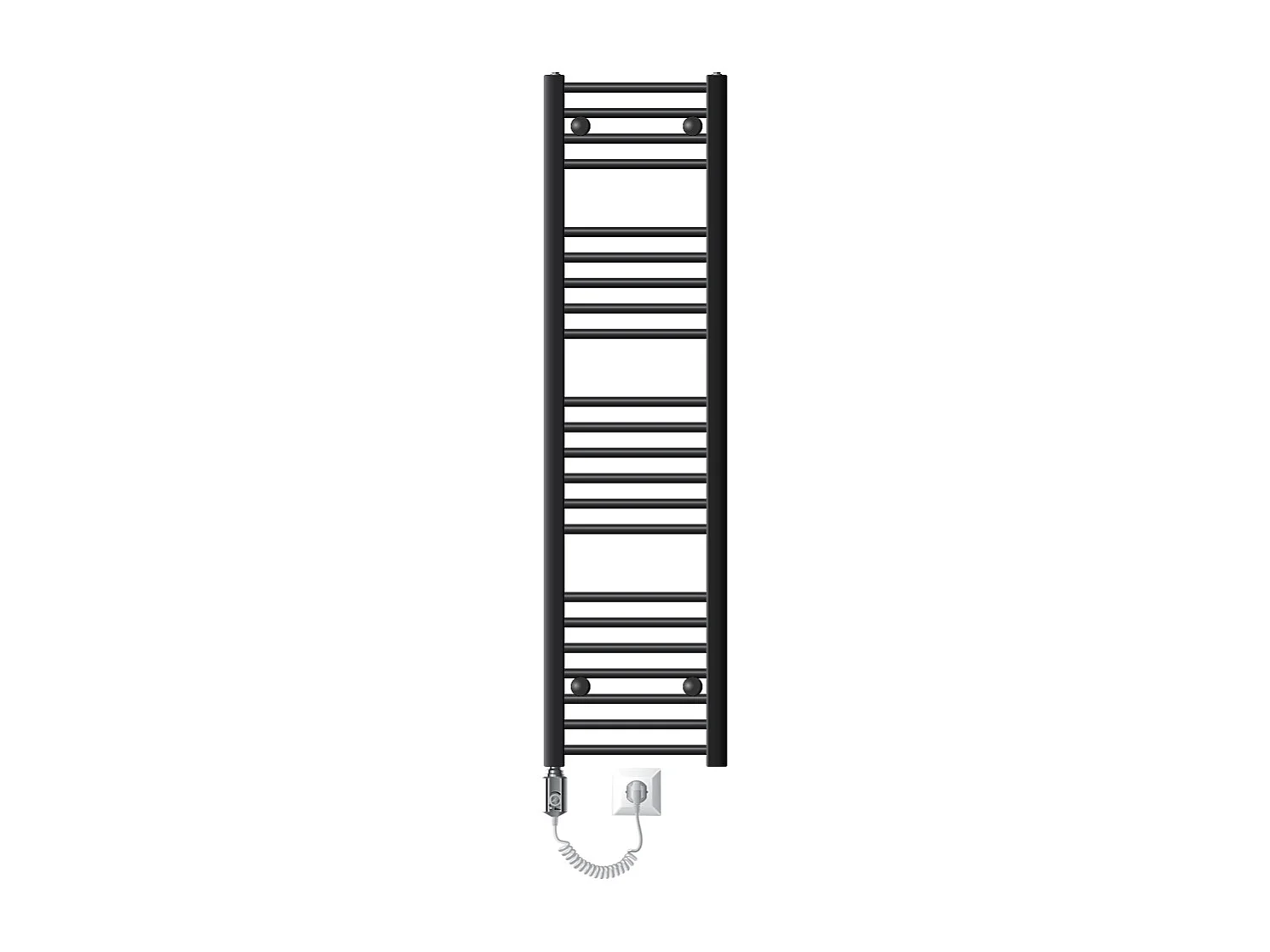 Radiateur Design Sahara Électrique Anthracite avec Elément Chauffant Chromé 1200W
