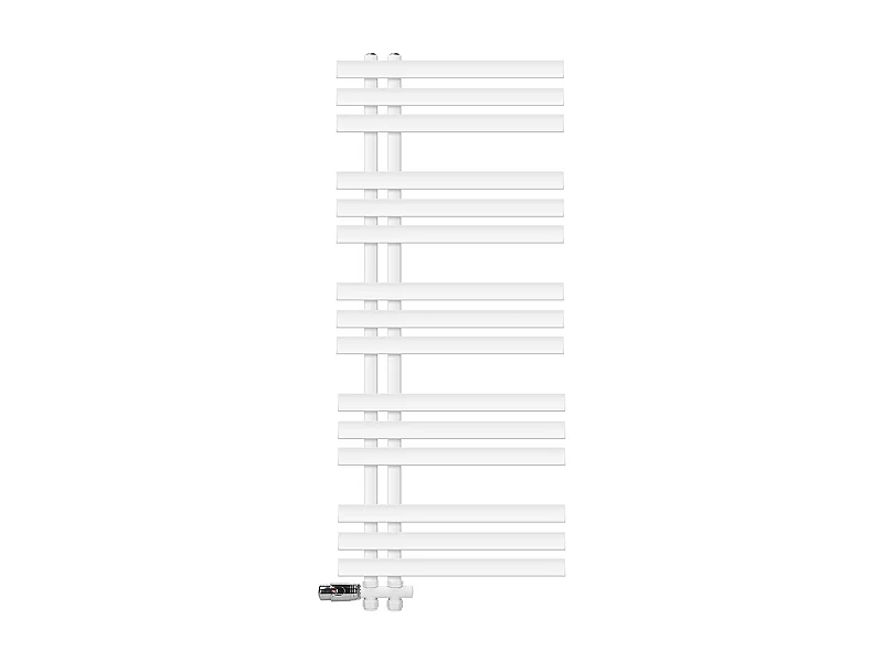 Radiador de baño Iron EM 500x1200 mm Blanco Conexión lateral inferior con embellecedor