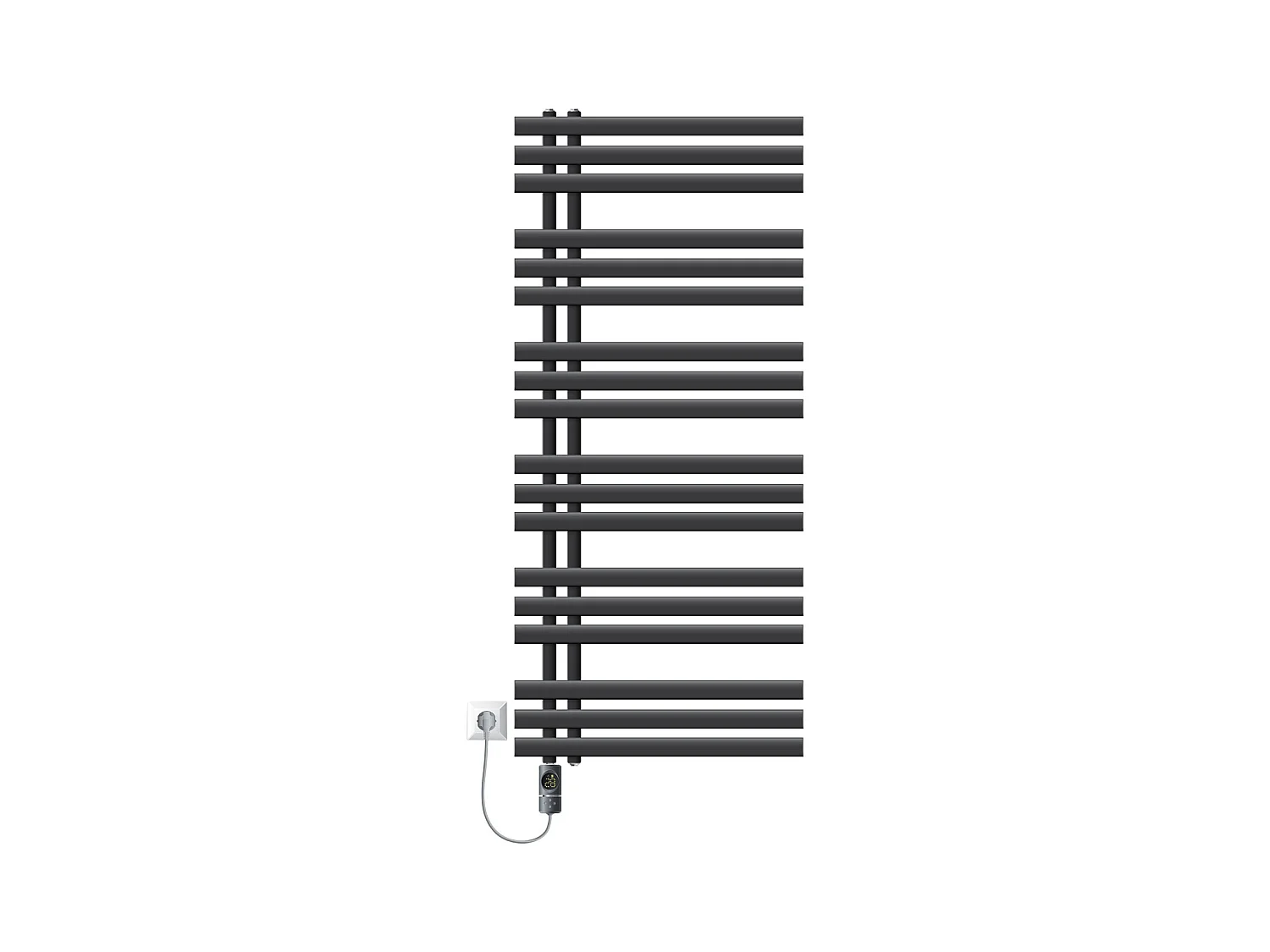Radiatore elettrico per bagno IronEM 600x1400mm Antracite + resistenza 1200W