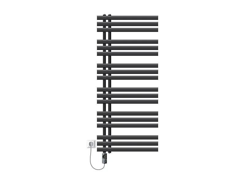 Radiateur électrique pour salle de bain IronEM 600x1400mm Anthracite + résistance 1200W