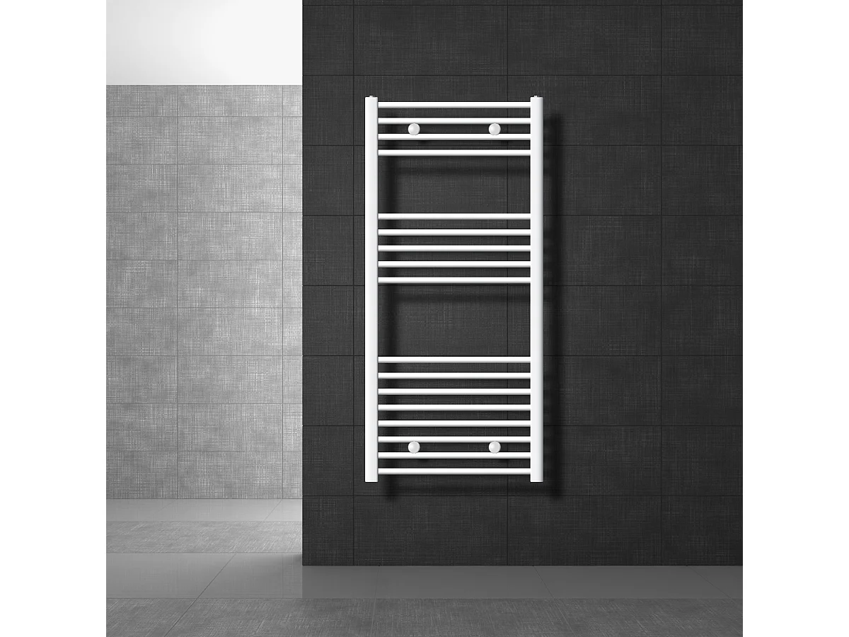 Radiateur Design Sahara, 600 x 1200 mm, Blanc, Connexion Latéral, Forme Courbé