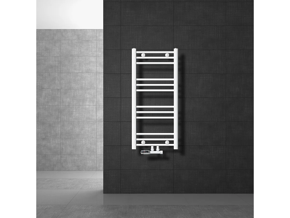 Radiatore di design Sahara non elettrico, 400 x 800 mm, bianco, attacco centrale