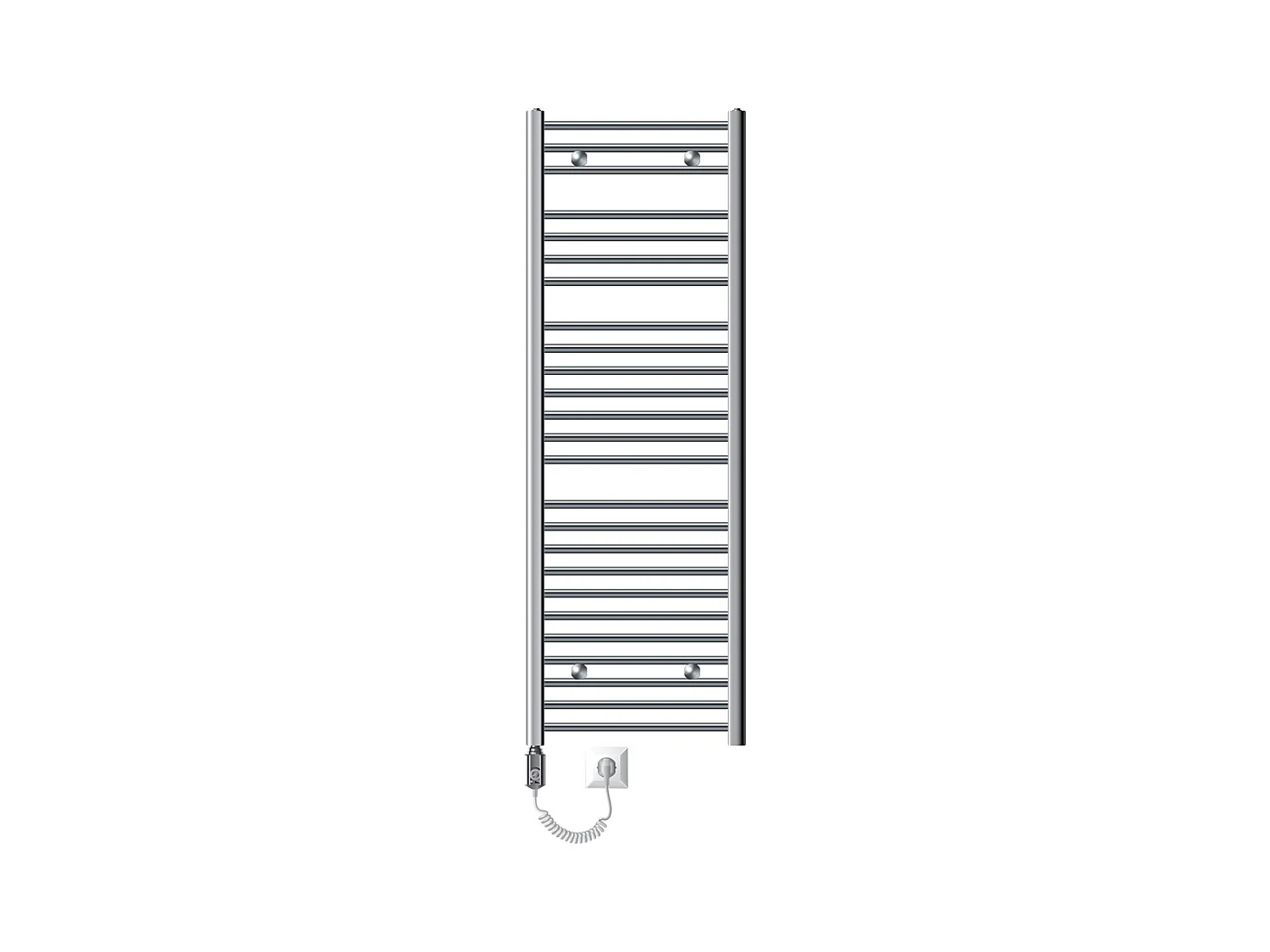 Radiateur Sèche-serviettes électrique 500 x 1500 mm Barre coudée chromée 1200W