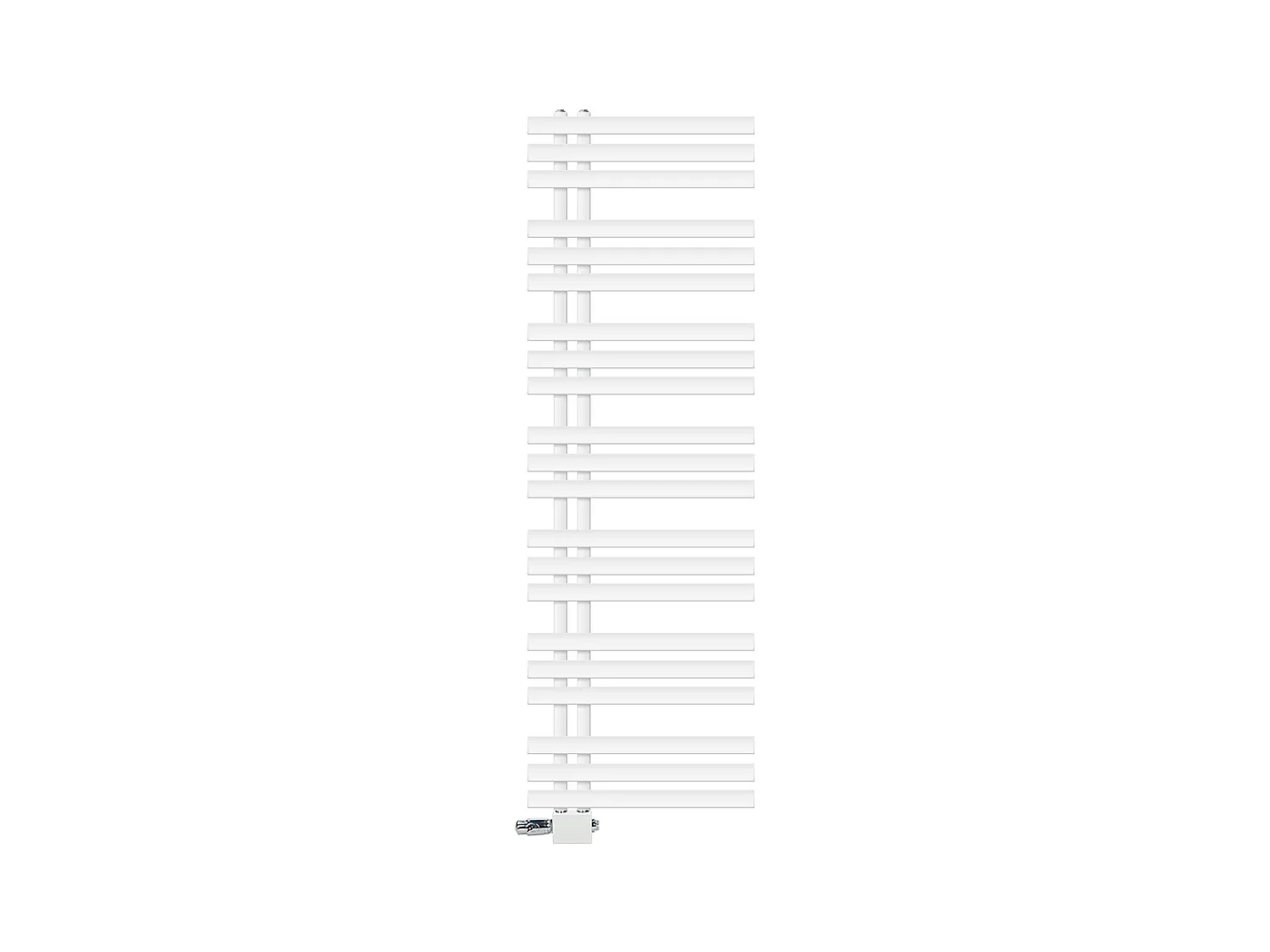 Radiatore di design Iron EM 500x1600 mm Bianco Attacco centrale in basso con profilo