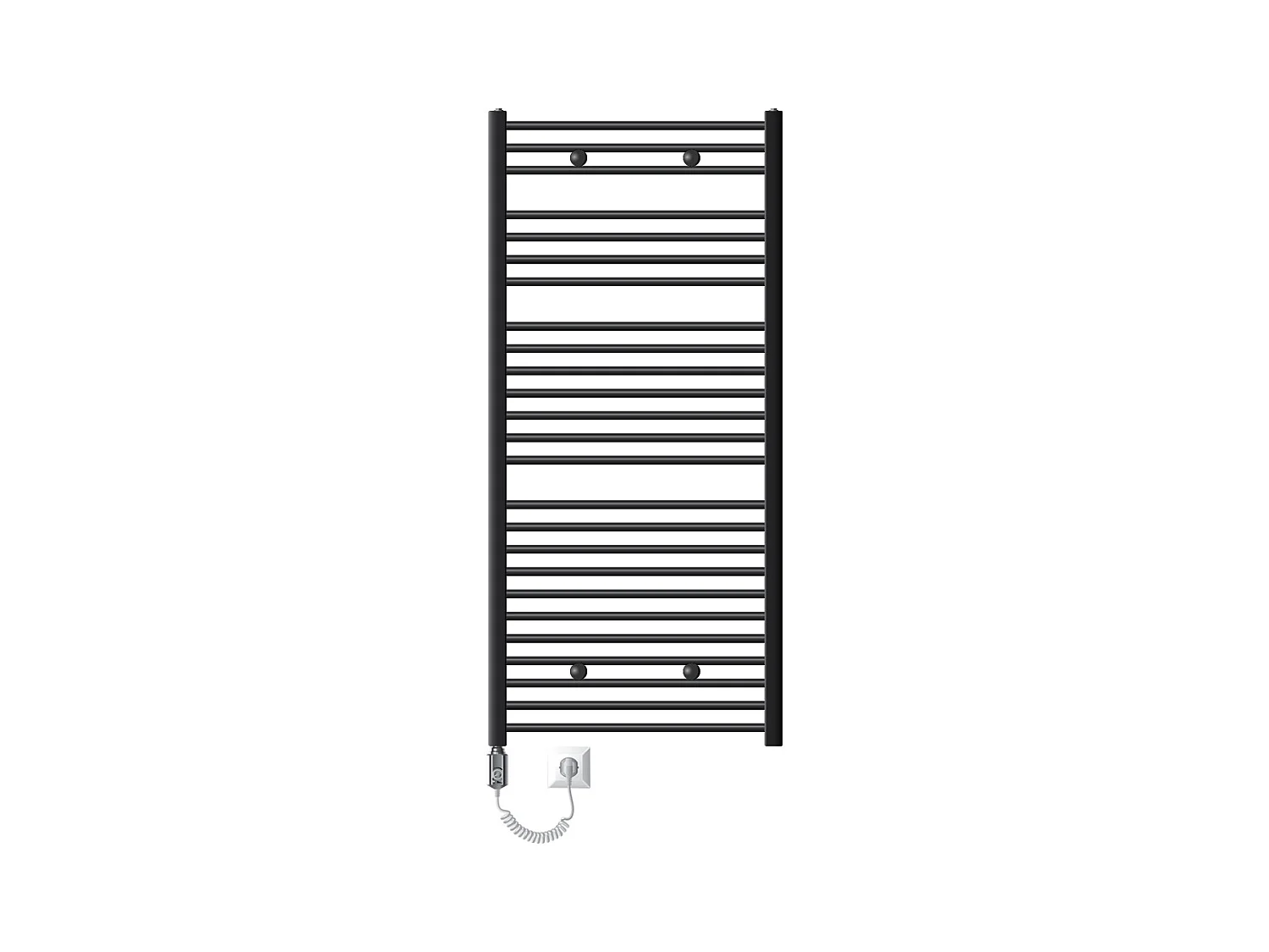 Radiateur Design Sahara Électrique Anthracite avec Elément Chauffant Chromé 1200W