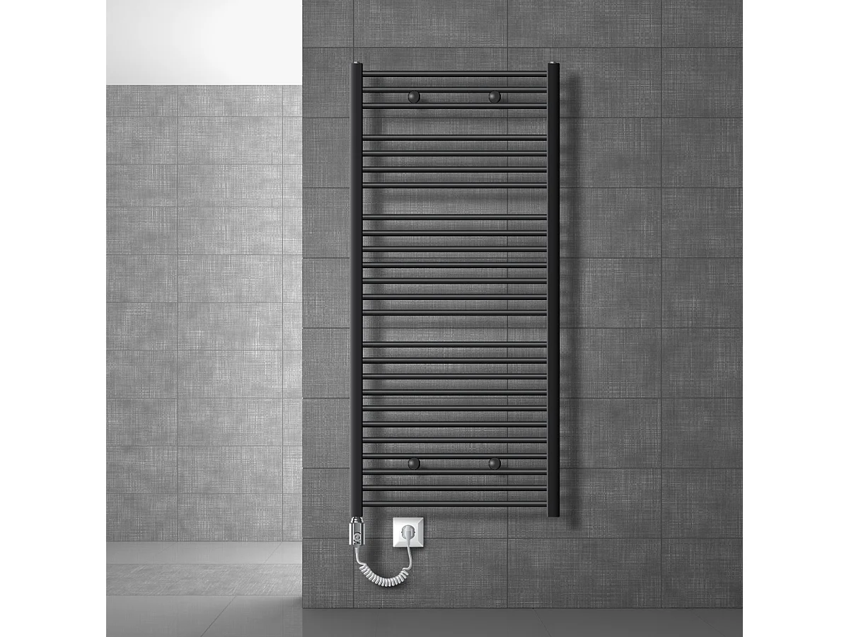 Radiador de diseño eléctrico  Electric antracita con elemento calefactor cromado 1200W