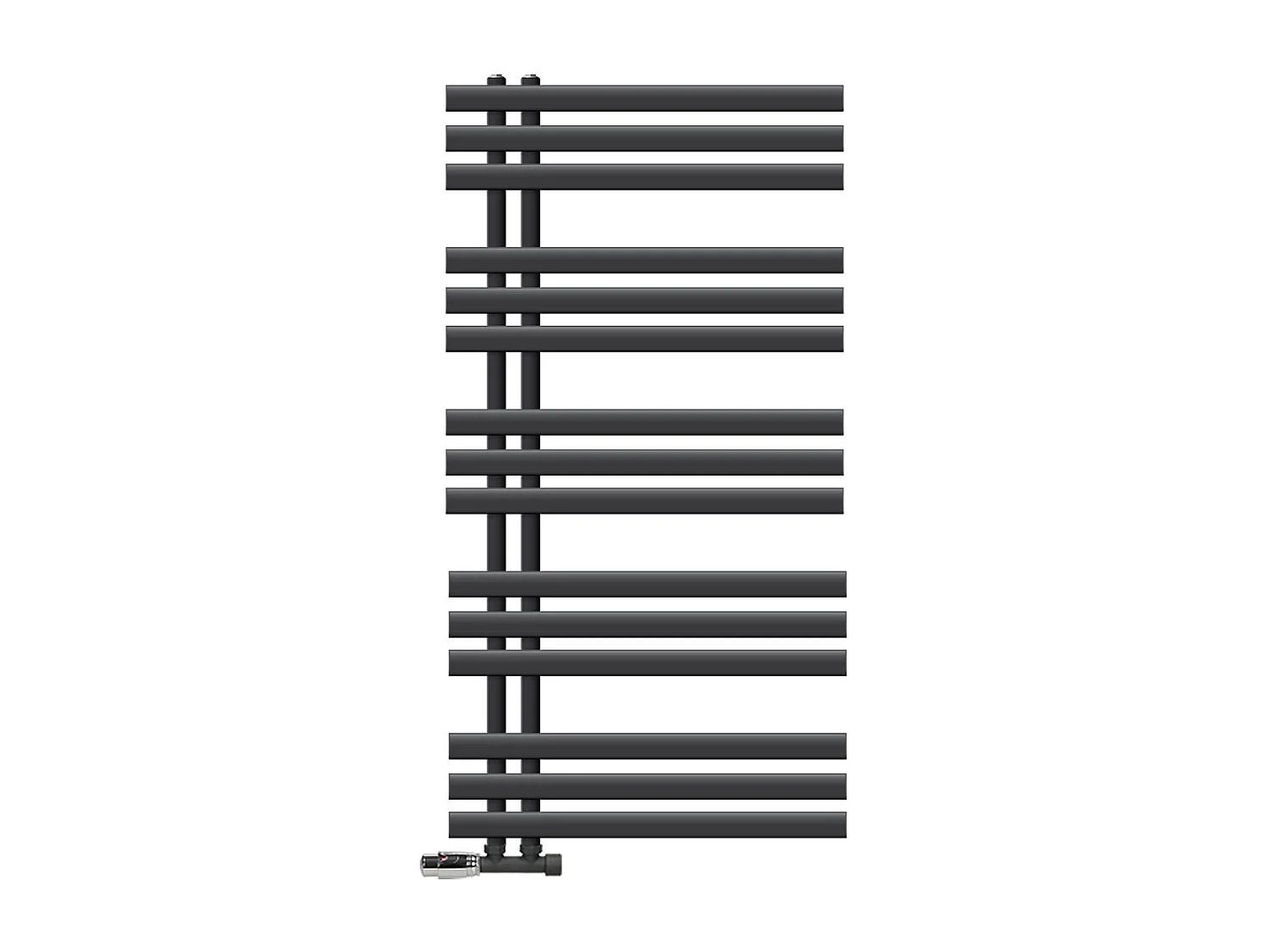 Radiateur de Salle de Bain Iron EM 600x1200 mm Anthracite Raccord Central au Bas
