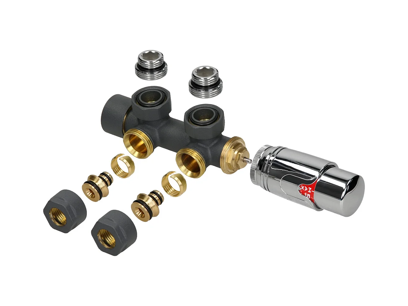 Radiateur de Salle de Bain Iron EM 600x1200 mm Anthracite Raccord Central au Bas