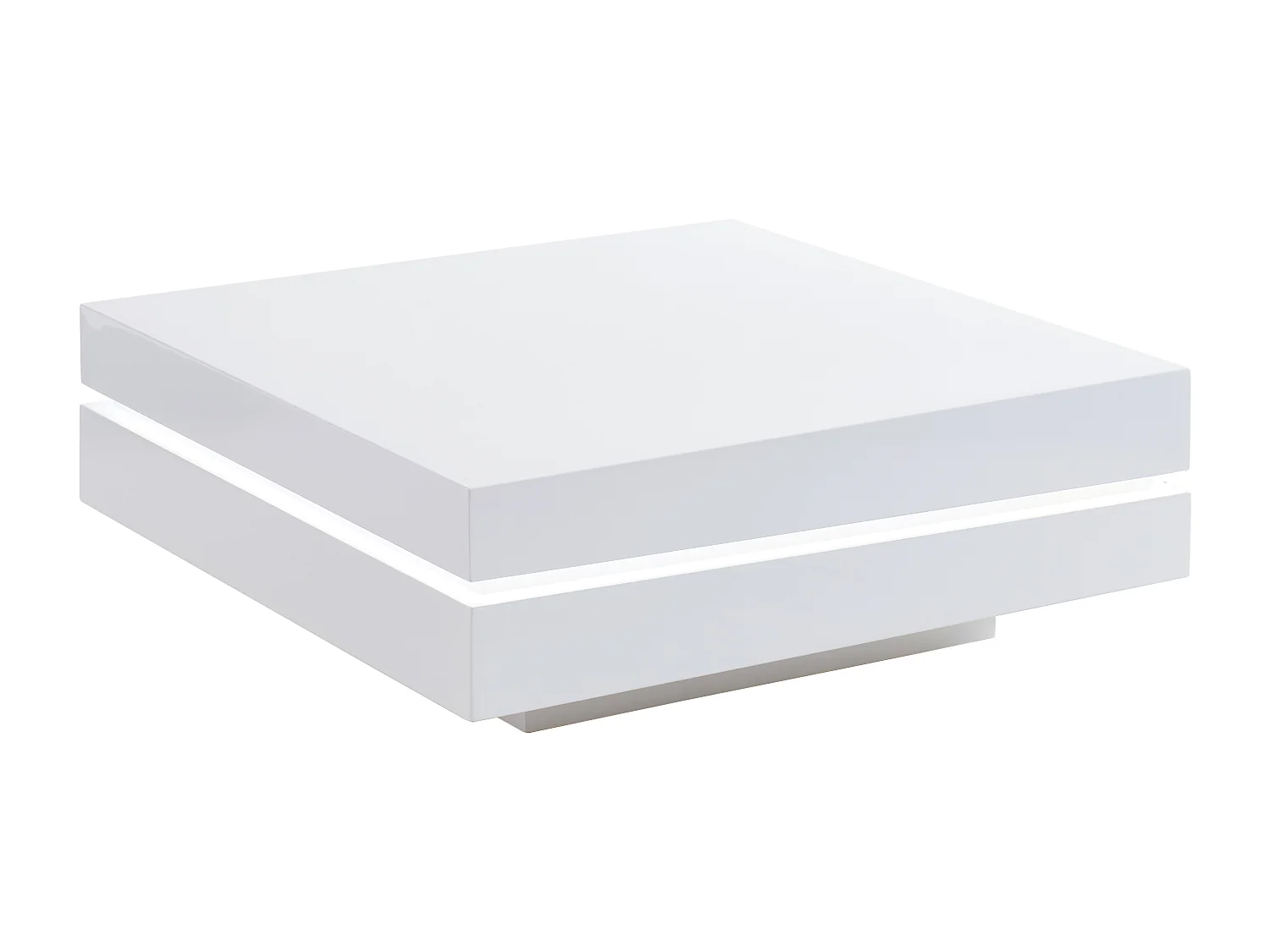 Table basse en MDF avec LEDs - Blanc laqué - LYESS