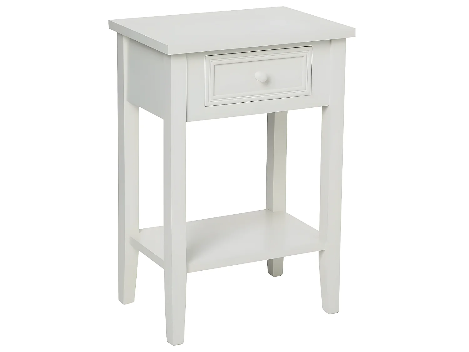 Table de chevet 1 tiroir blanc, H60 x L45 x P30 cm