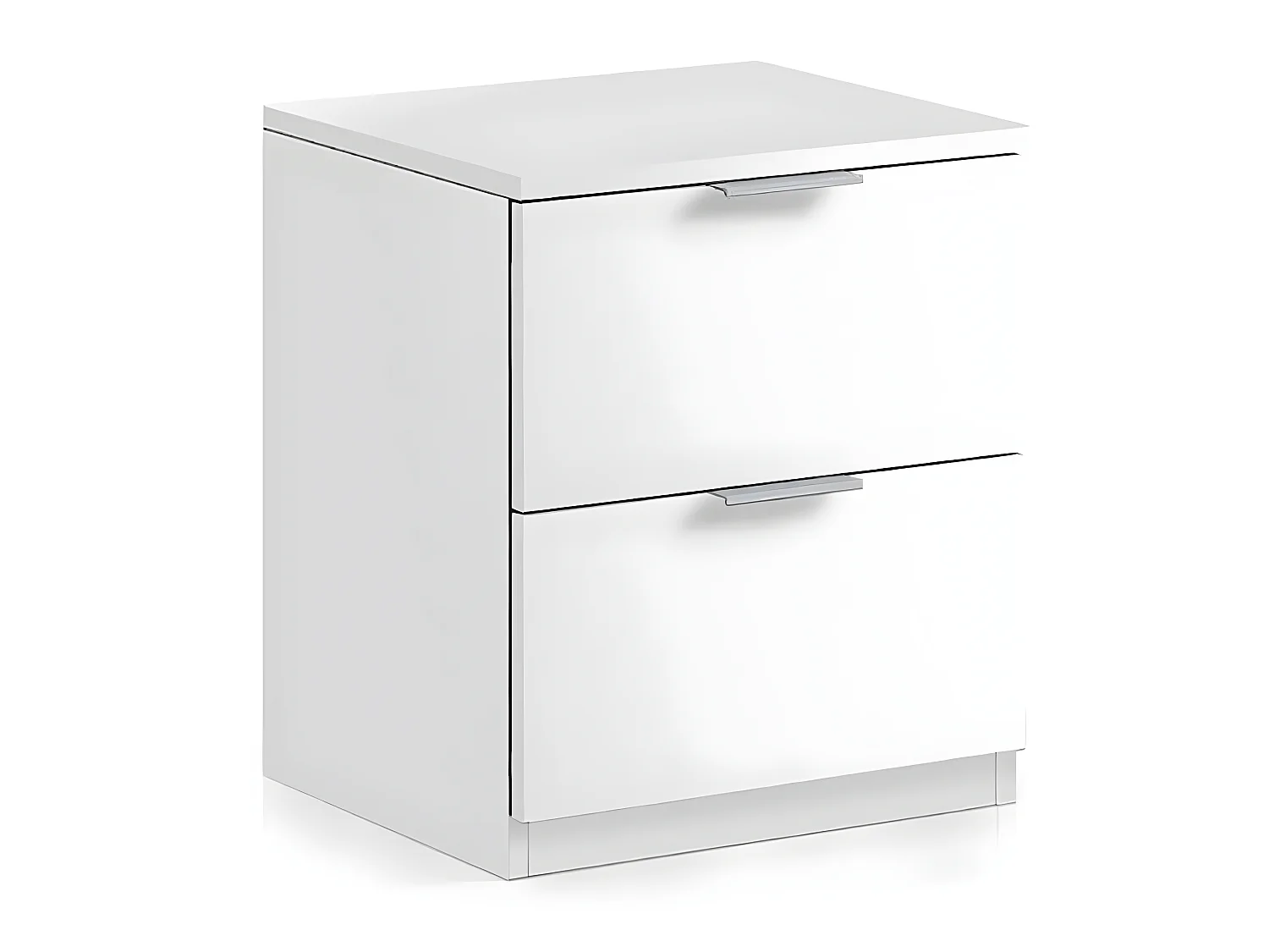 Table de chevet avec 2 tiroirs coloris blanc - 45 x 38 x 33,5 cm