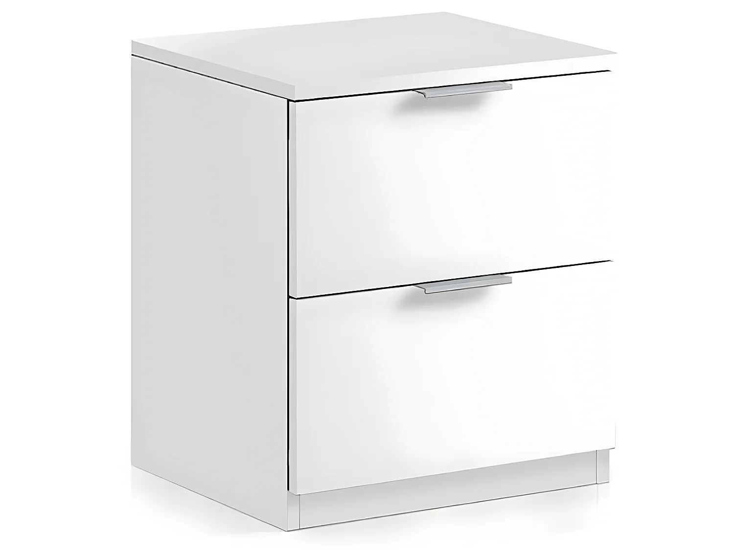 Table de chevet avec 2 tiroirs coloris blanc - 45 x 38 x 33,5 cm