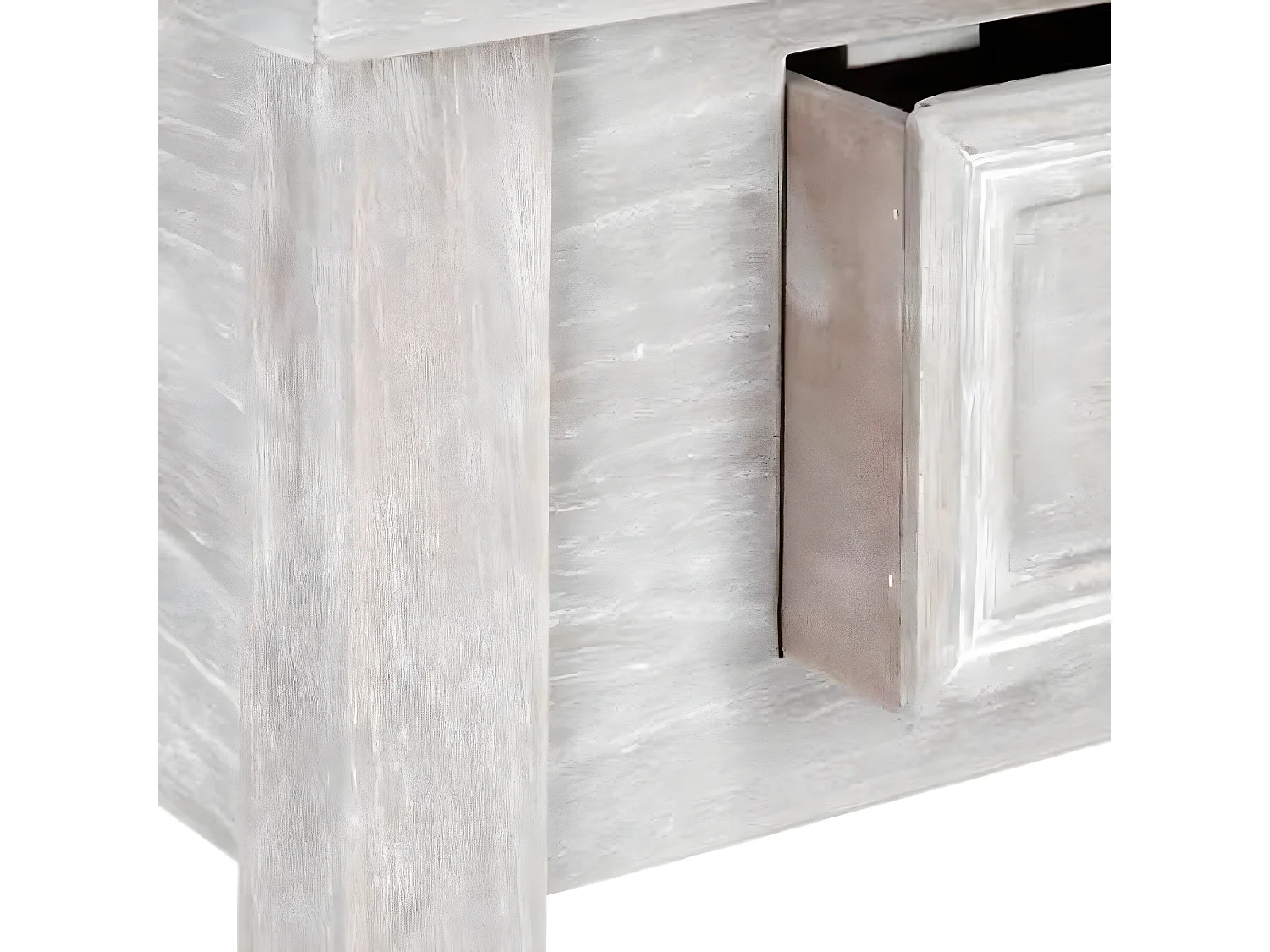 Table de chevet en bois blanchi avec un tiroir - H60 x P30 x L45 cm