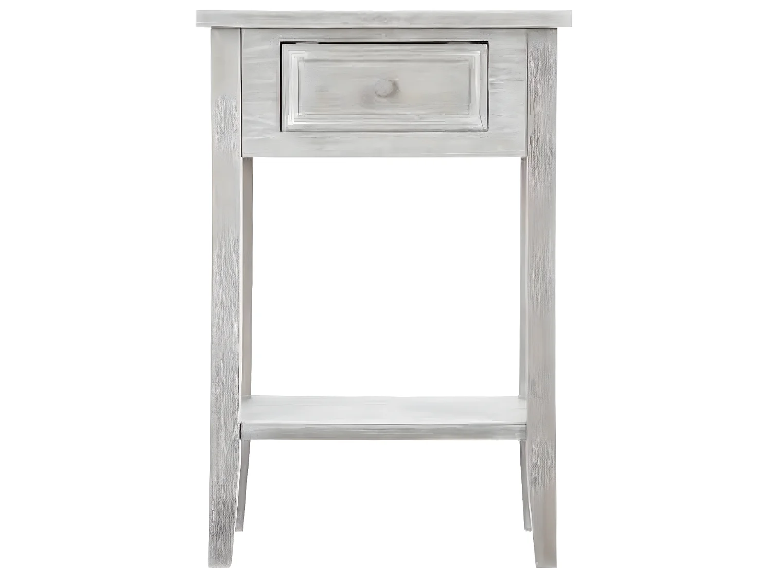 Table de chevet en bois blanchi avec un tiroir - H60 x P30 x L45 cm