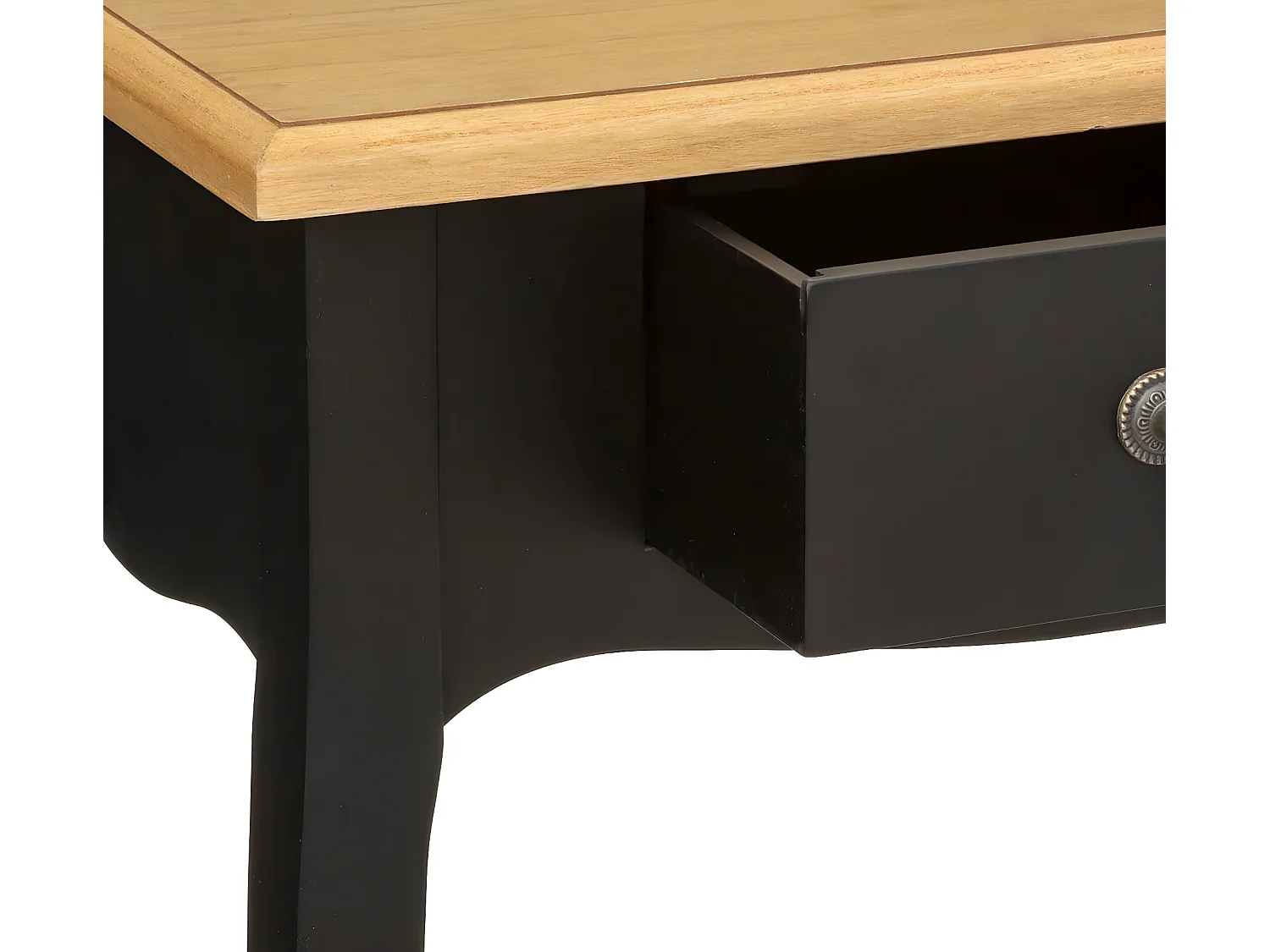 Table de chevet / Table de nuit coloris noir - Longueur 47,1 x Profondeur 30 x Hauteur 65,5 cm