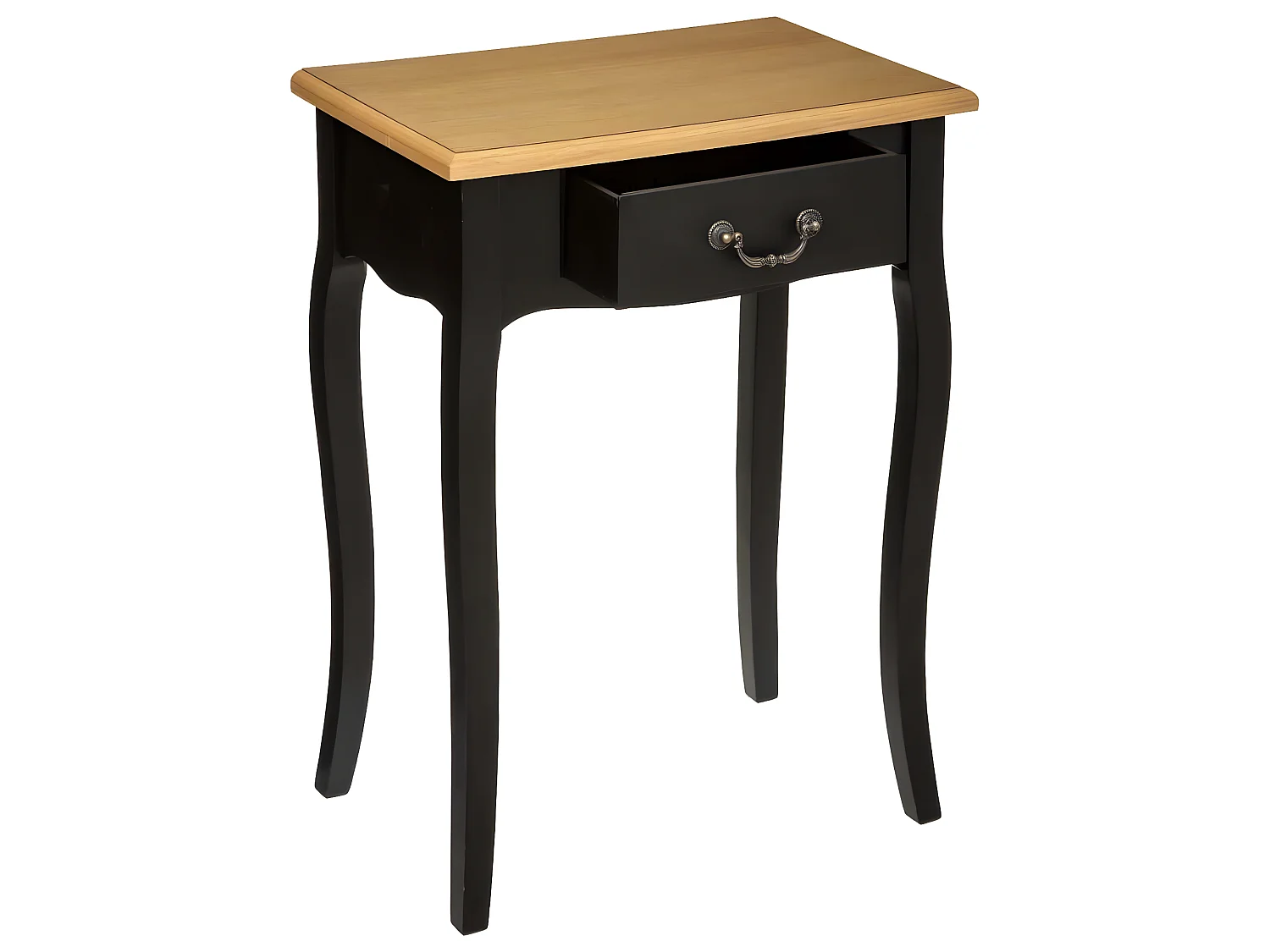 Table de chevet / Table de nuit coloris noir - Longueur 47,1 x Profondeur 30 x Hauteur 65,5 cm