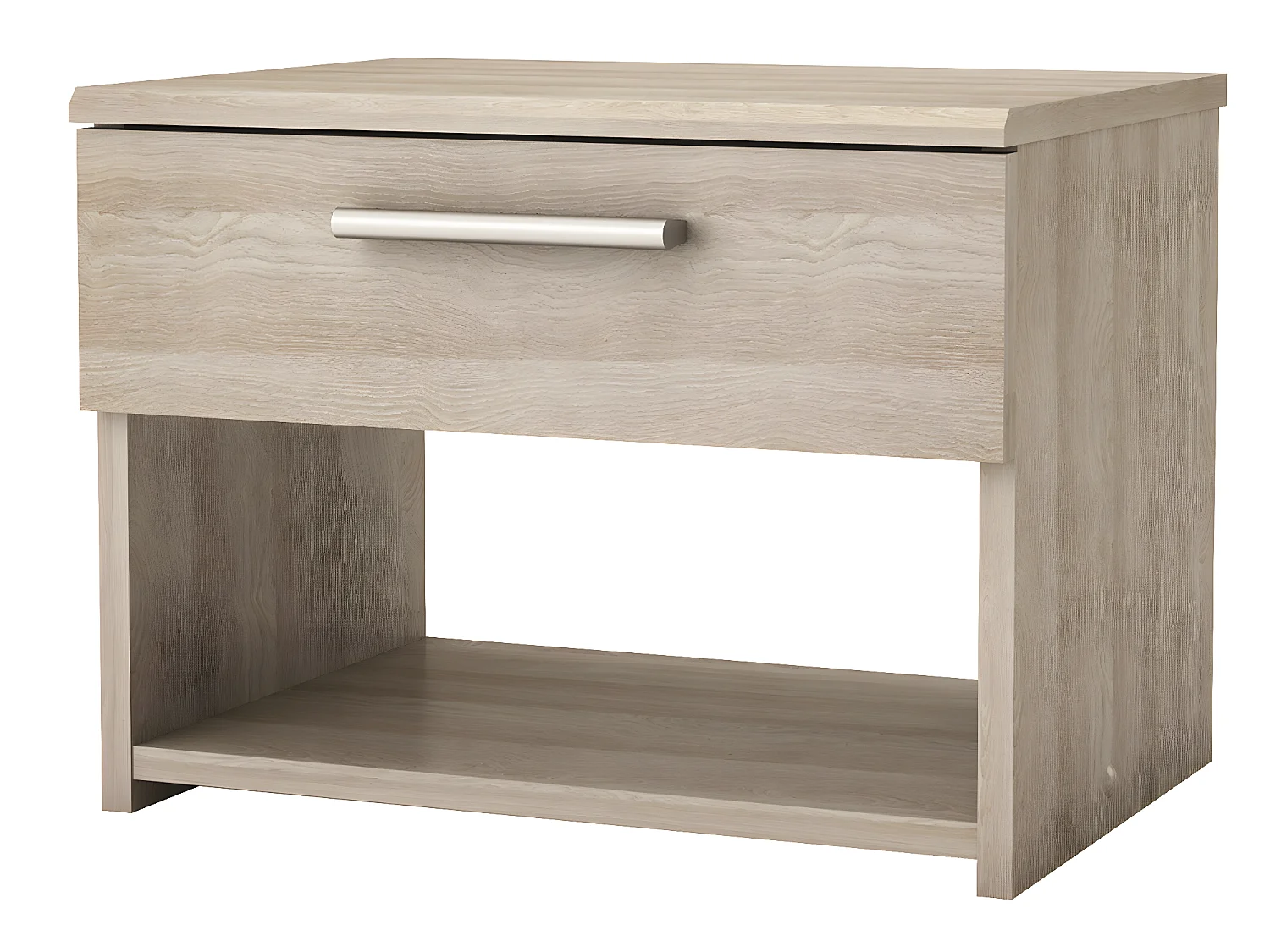 Chevet avec 1 tiroir coloris chêne shannon - Dim : 42,5 x 32,1 x 32,3 cm