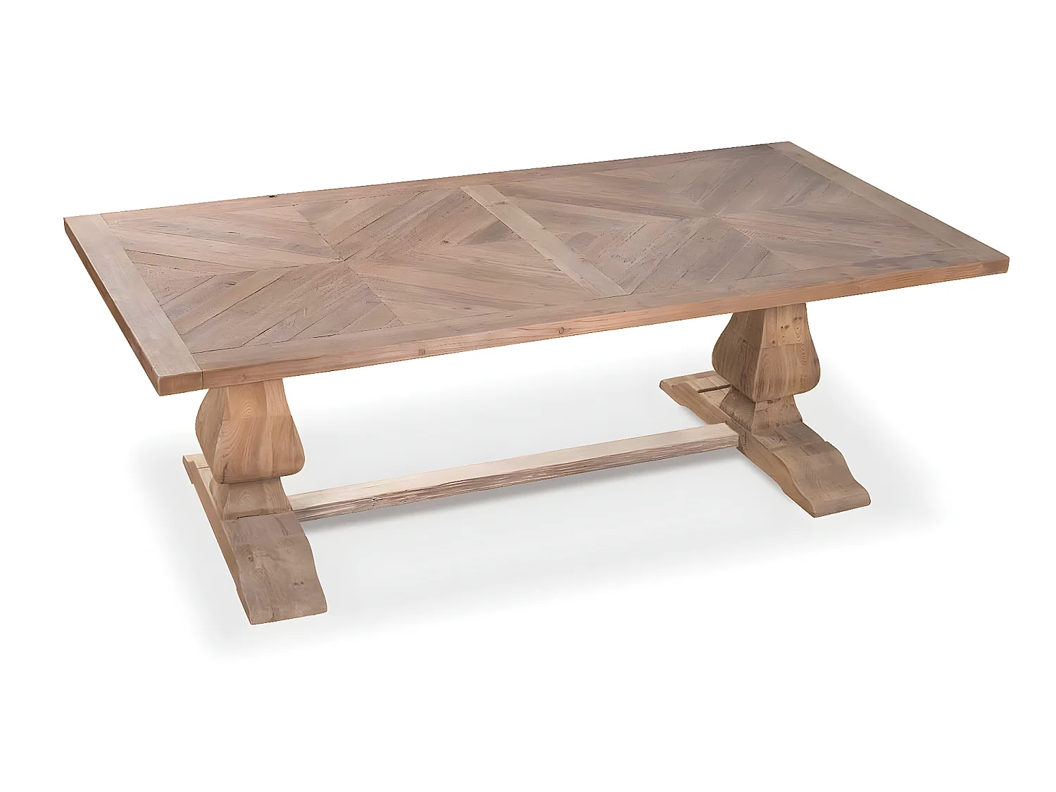 Table en pin de style monastère à chevrons CASSANDRE