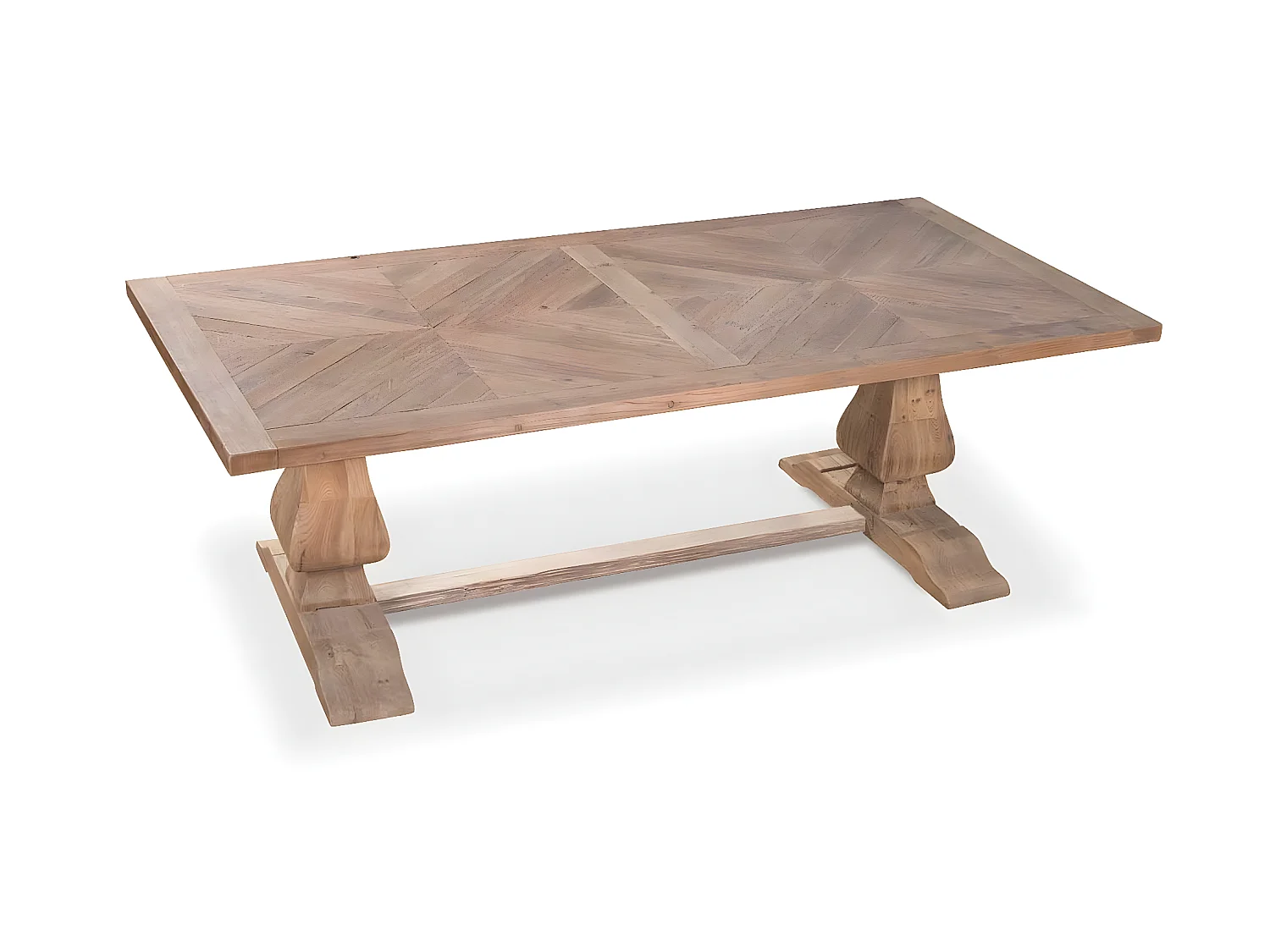 Table en pin de style monastère à chevrons CASSANDRE