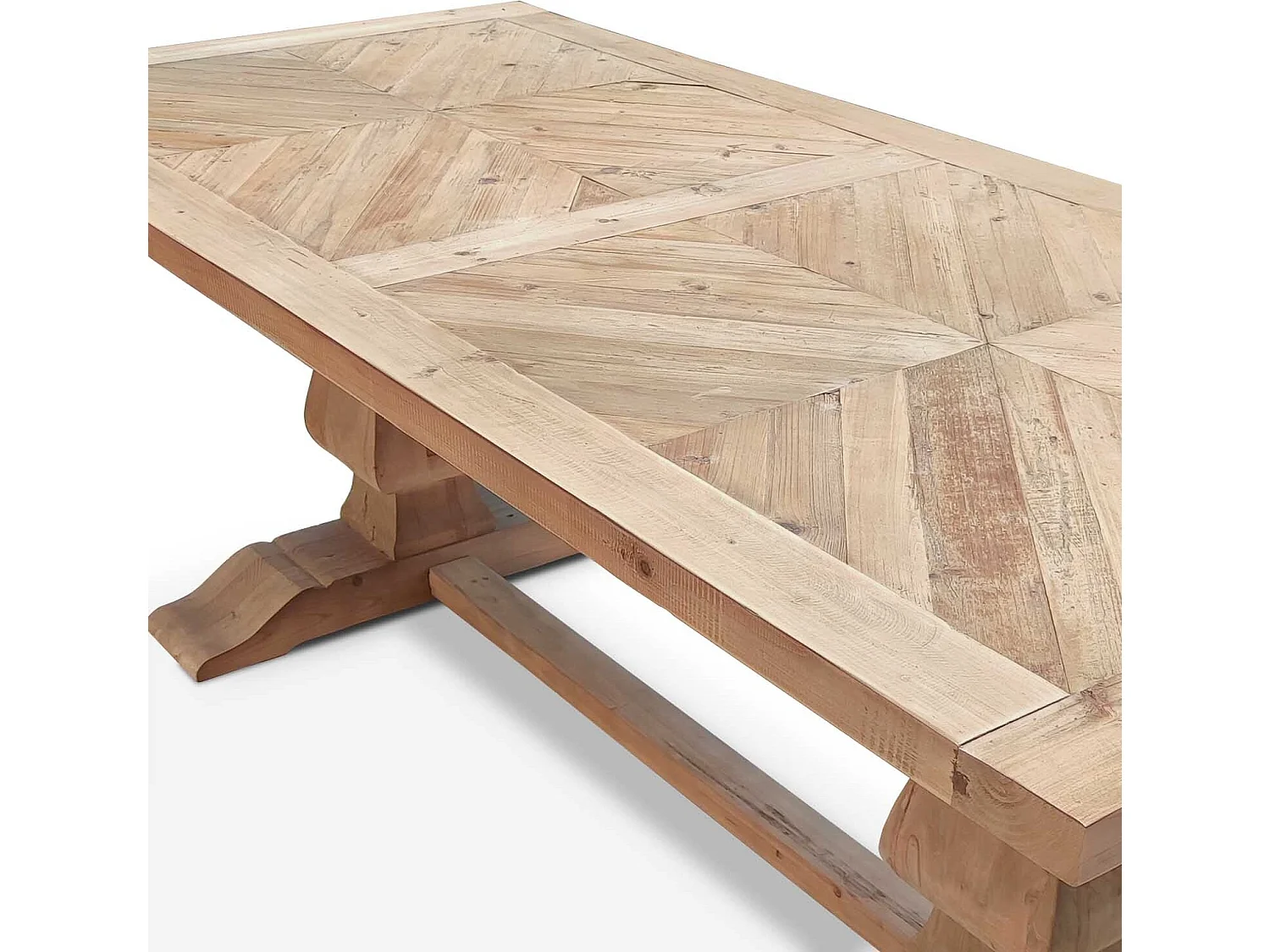 Table en pin de style monastère à chevrons CASSANDRE