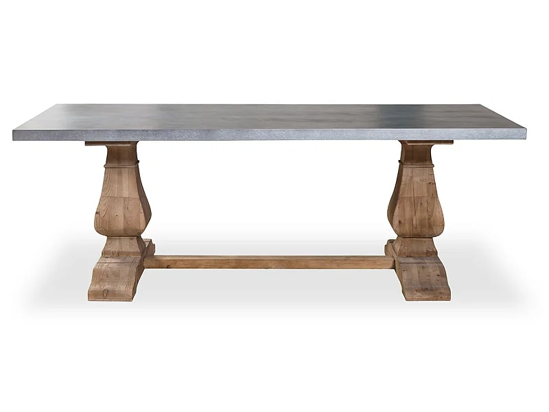 Table en métal et pin vieilli LUBERON style monastère