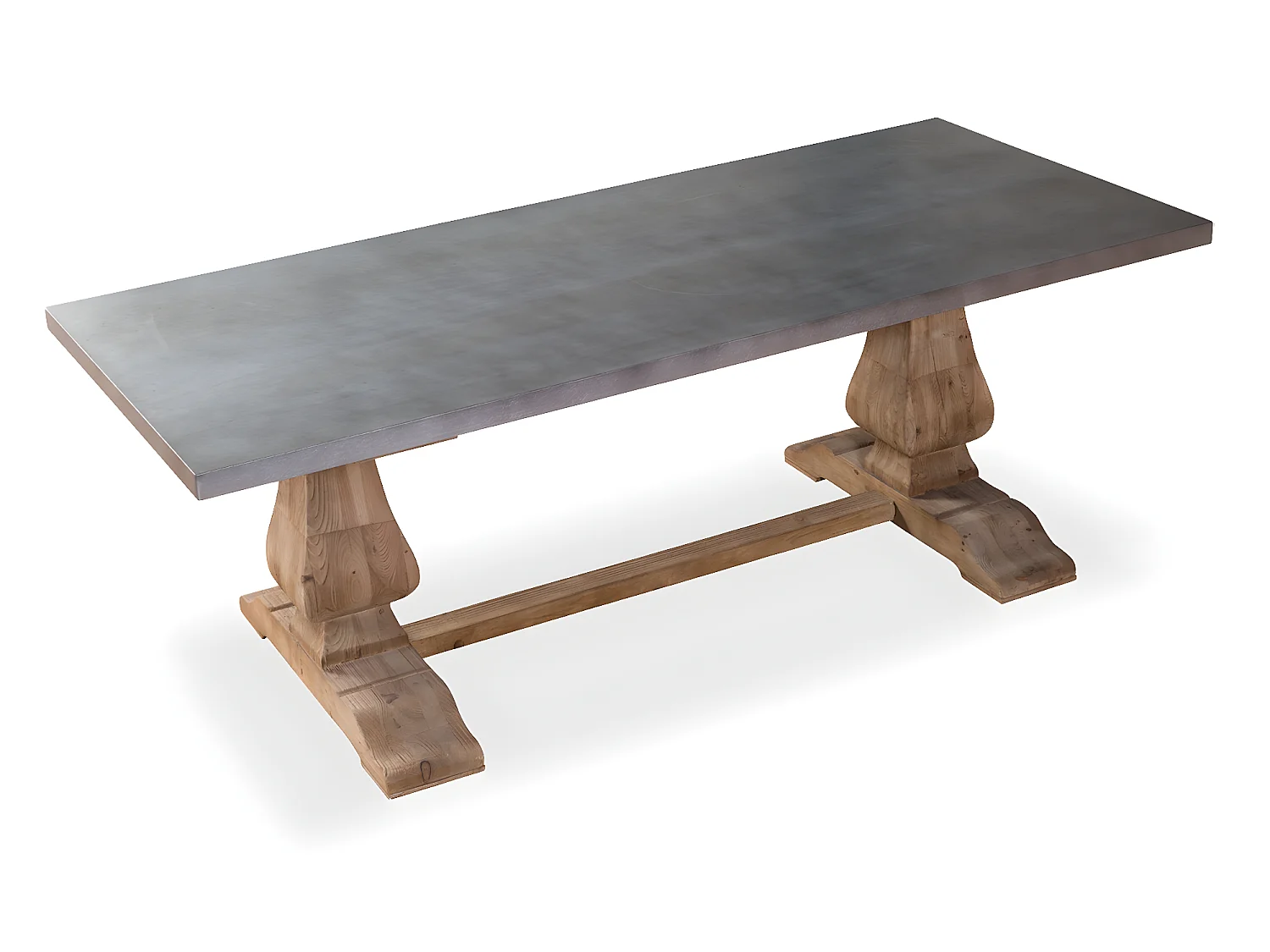 Table en métal et pin vieilli LUBERON style monastère