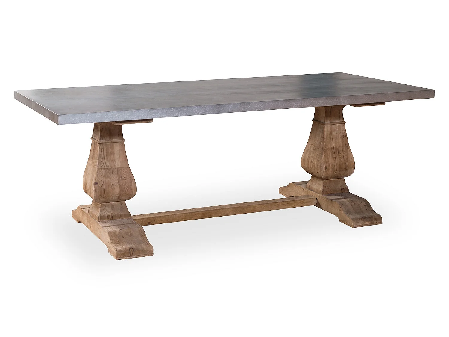 Table en métal et pin vieilli LUBERON style monastère