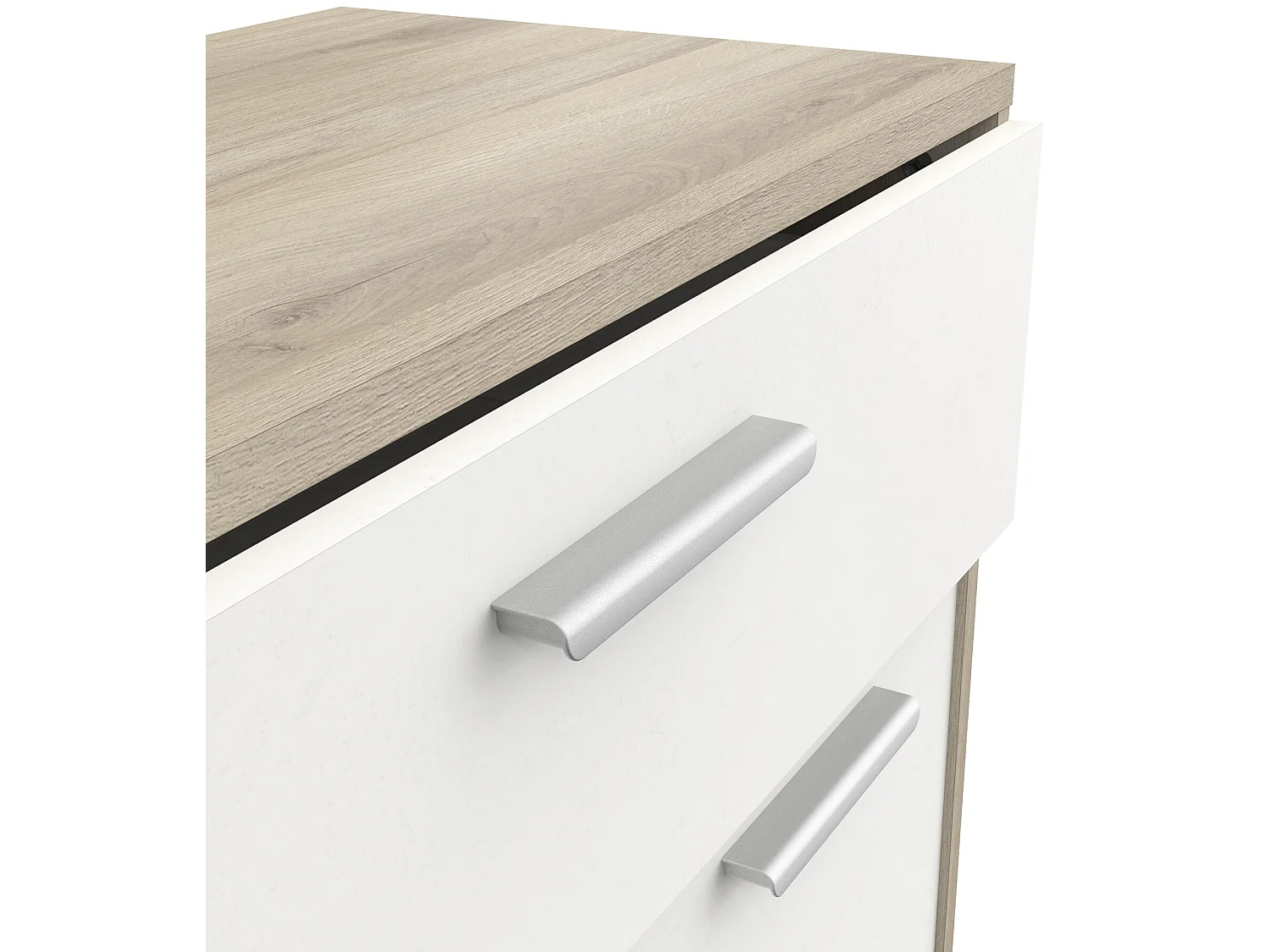 Meuble de rangement coloris chêne kronberg / blanc - longueur 76 x profondeur 36 x hauteur 86 cm