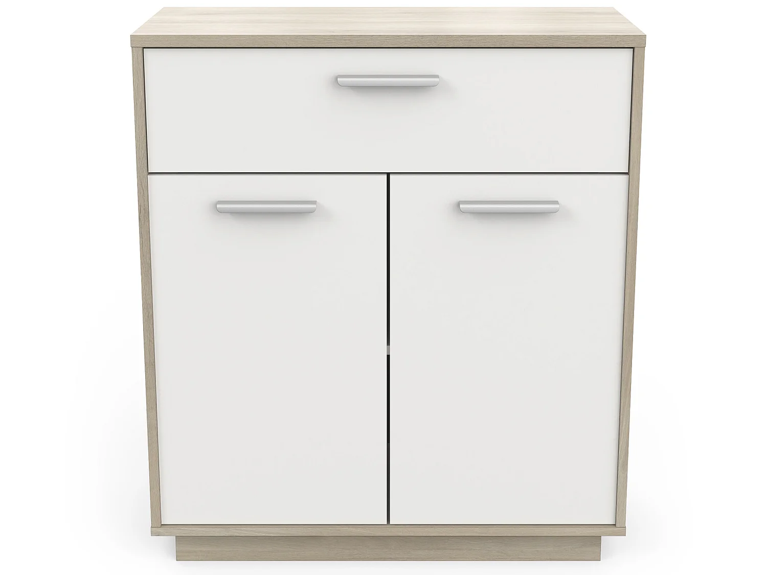 Meuble de rangement coloris chêne kronberg / blanc - longueur 76 x profondeur 36 x hauteur 86 cm